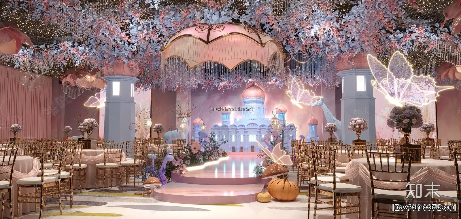 3D Model of Wedding Hall - 3D Scene - 135