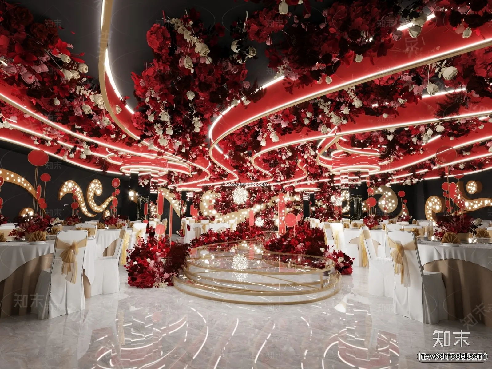 3D Model of Wedding Hall - 3D Scene - 137