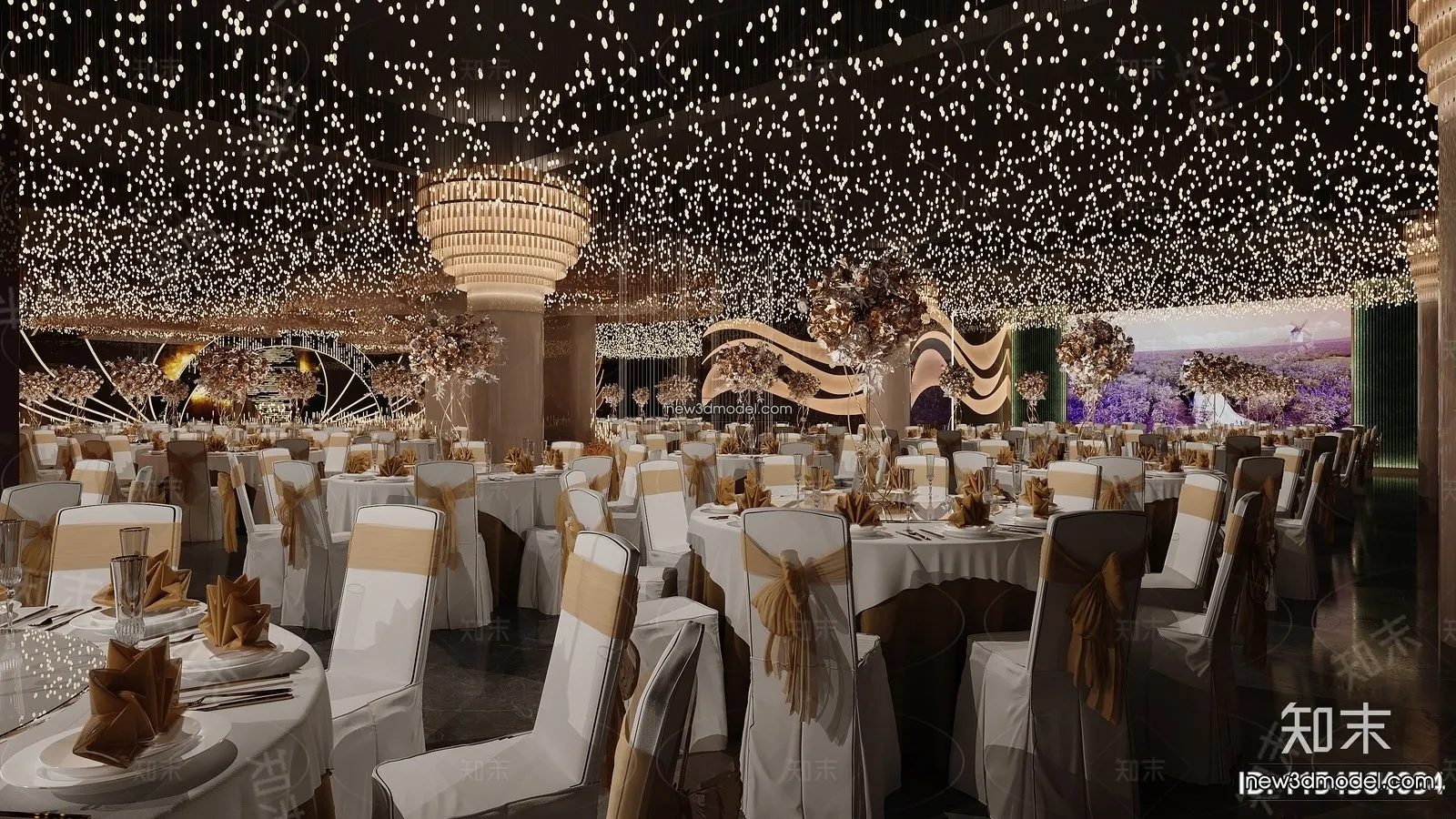 3D Model of Wedding Hall - 3D Scene - 158