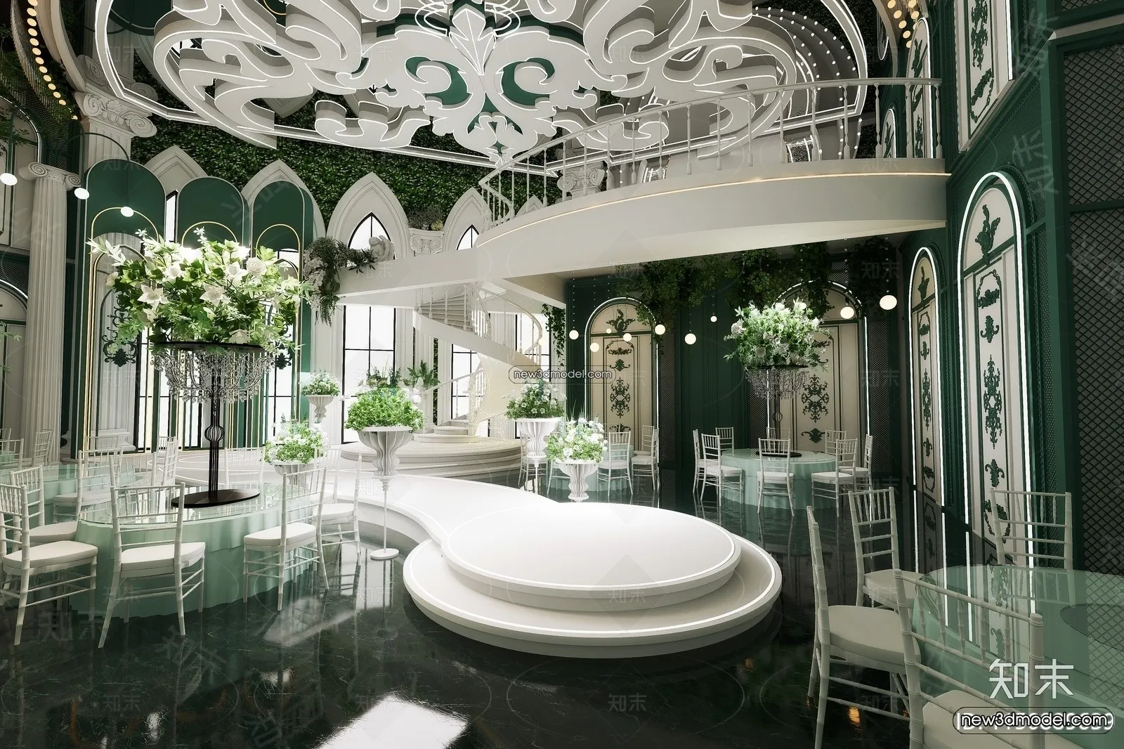 3D Model of Wedding Hall - 3D Scene - 162