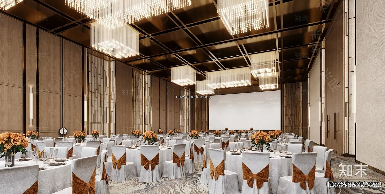 3D Model of Wedding Hall - 3D Scene - 163