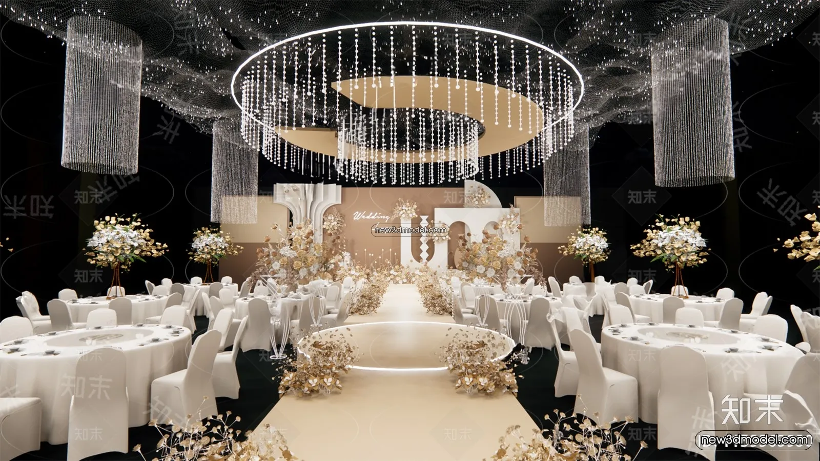 3D Model of Wedding Hall - 3D Scene - 164