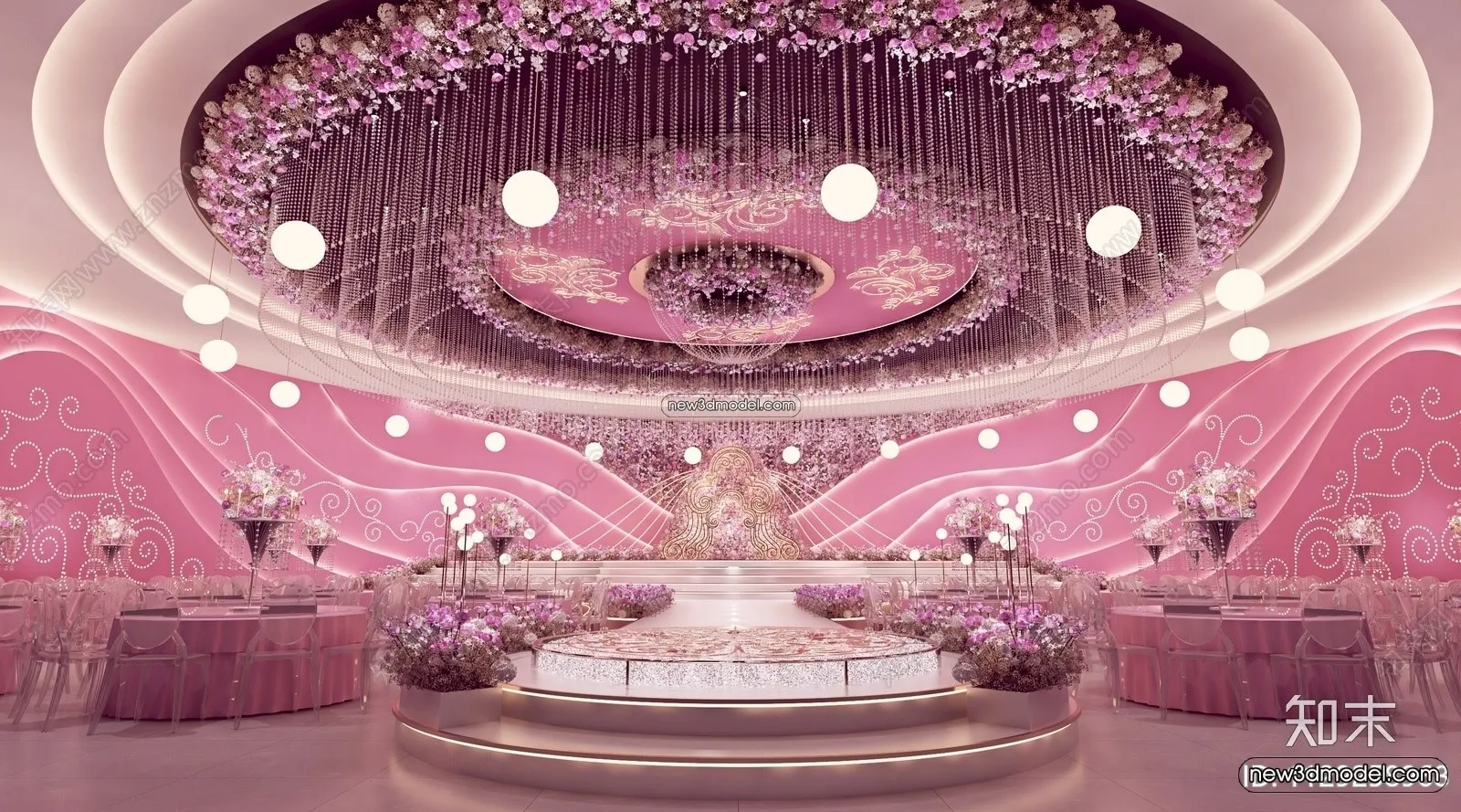 3D Model of Wedding Hall - 3D Scene - 165