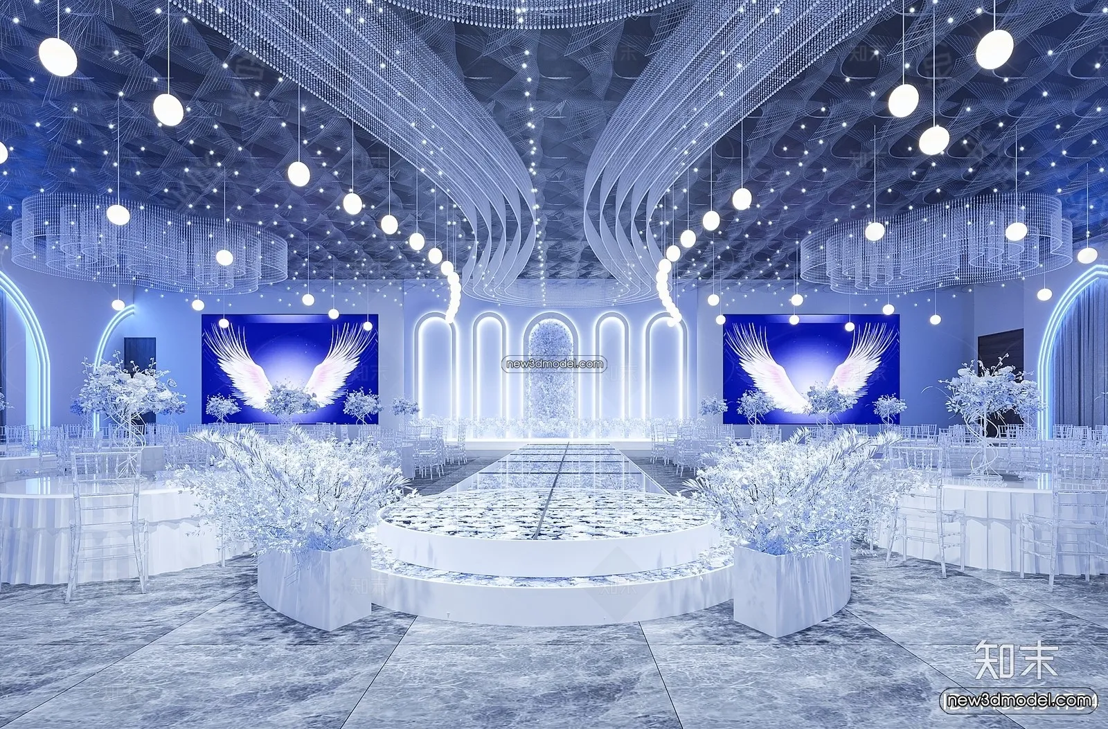 3D Model of Wedding Hall - 3D Scene - 166