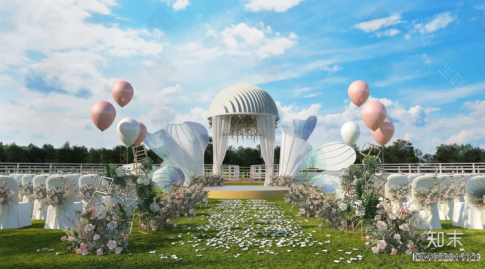 3D Model of Wedding Hall - 3D Scene - 168