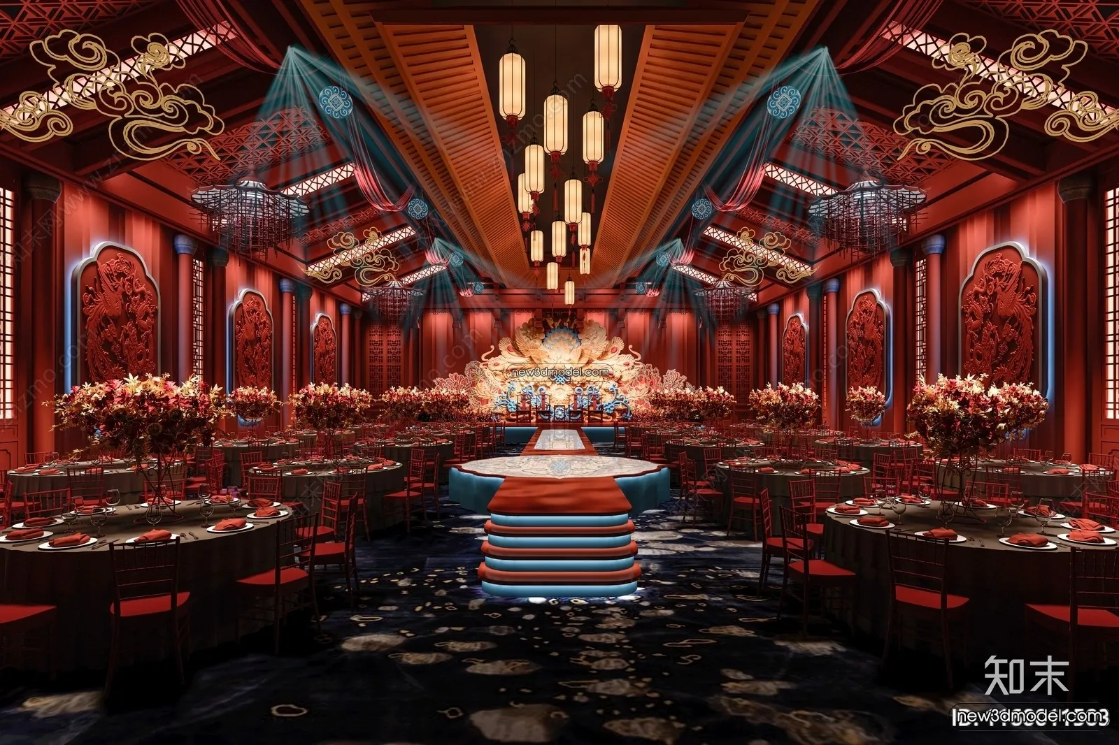 3D Model of Wedding Hall - 3D Scene - 172