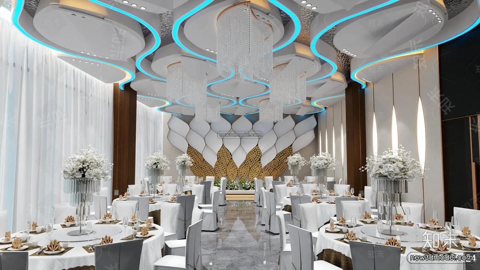 3D Model of Wedding Hall - 3D Scene - 173