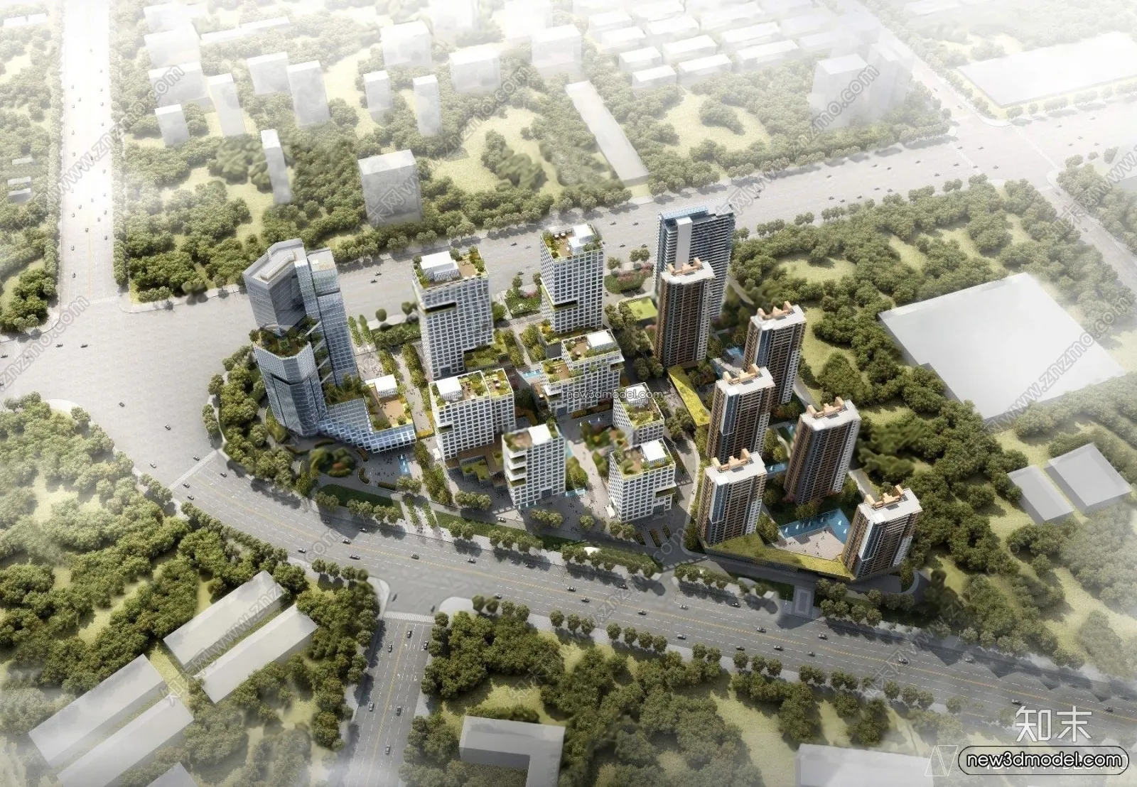 3D Models of Apartment Building - Exterior 3D Scenes - 005