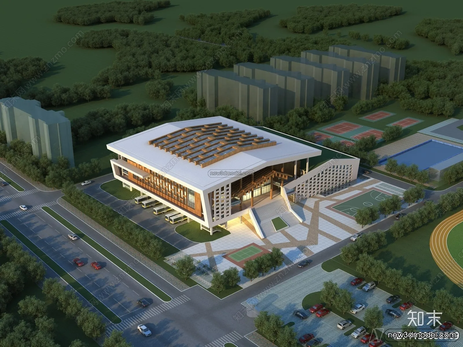 3D Models of Apartment Building - Exterior 3D Scenes - 007