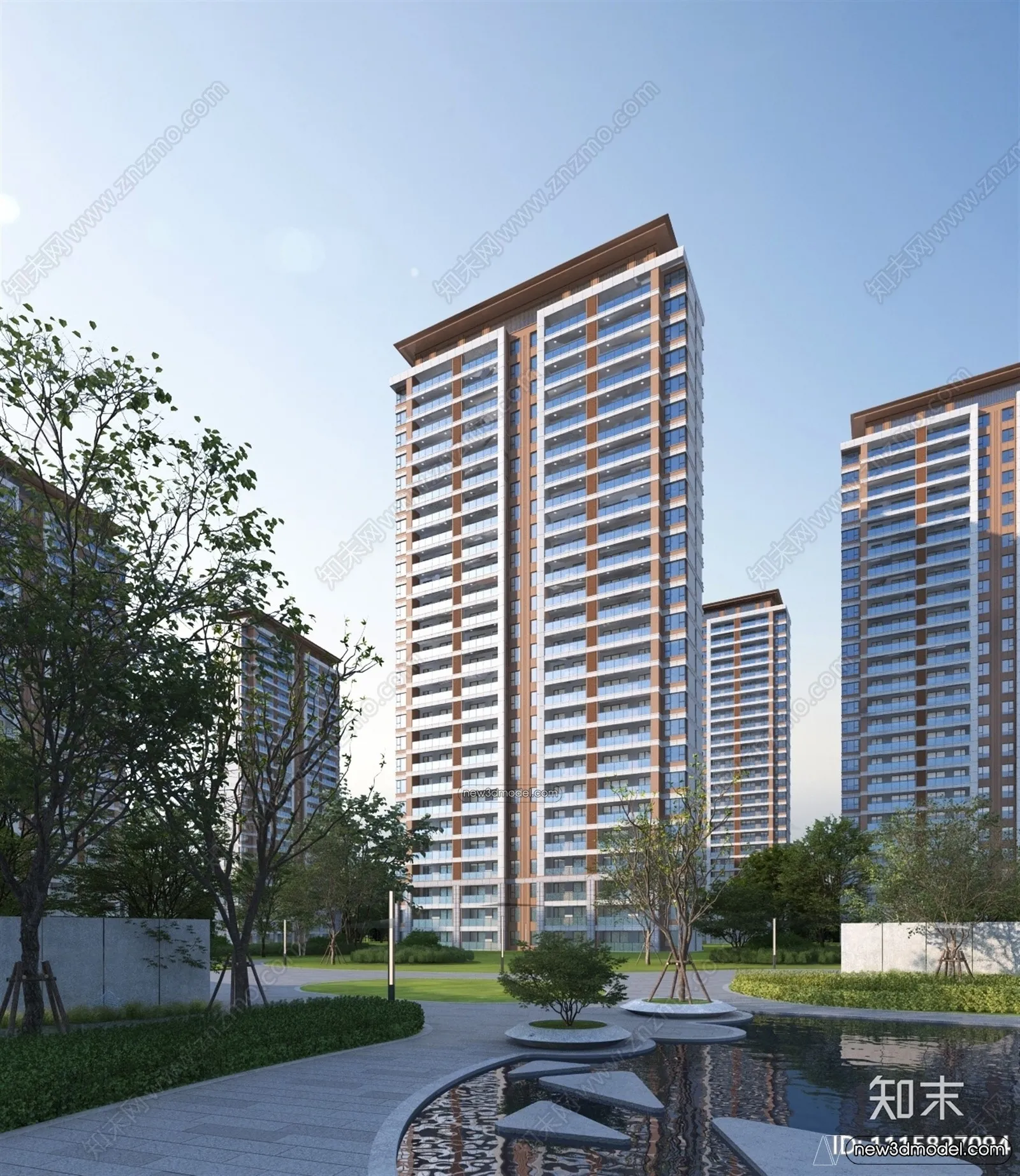 3D Models of Apartment Building - Exterior 3D Scenes - 019