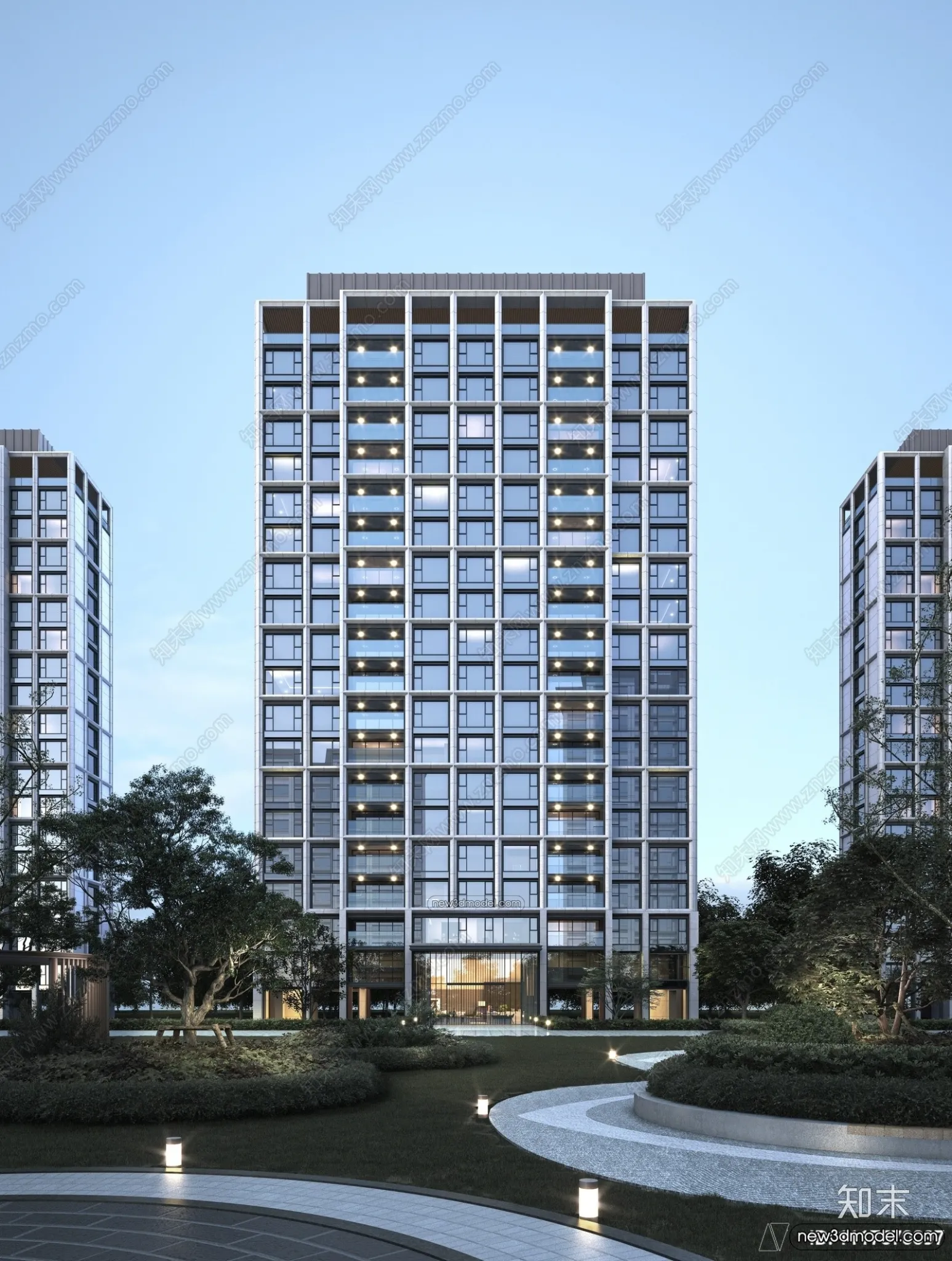 3D Models of Apartment Building - Exterior 3D Scenes - 021