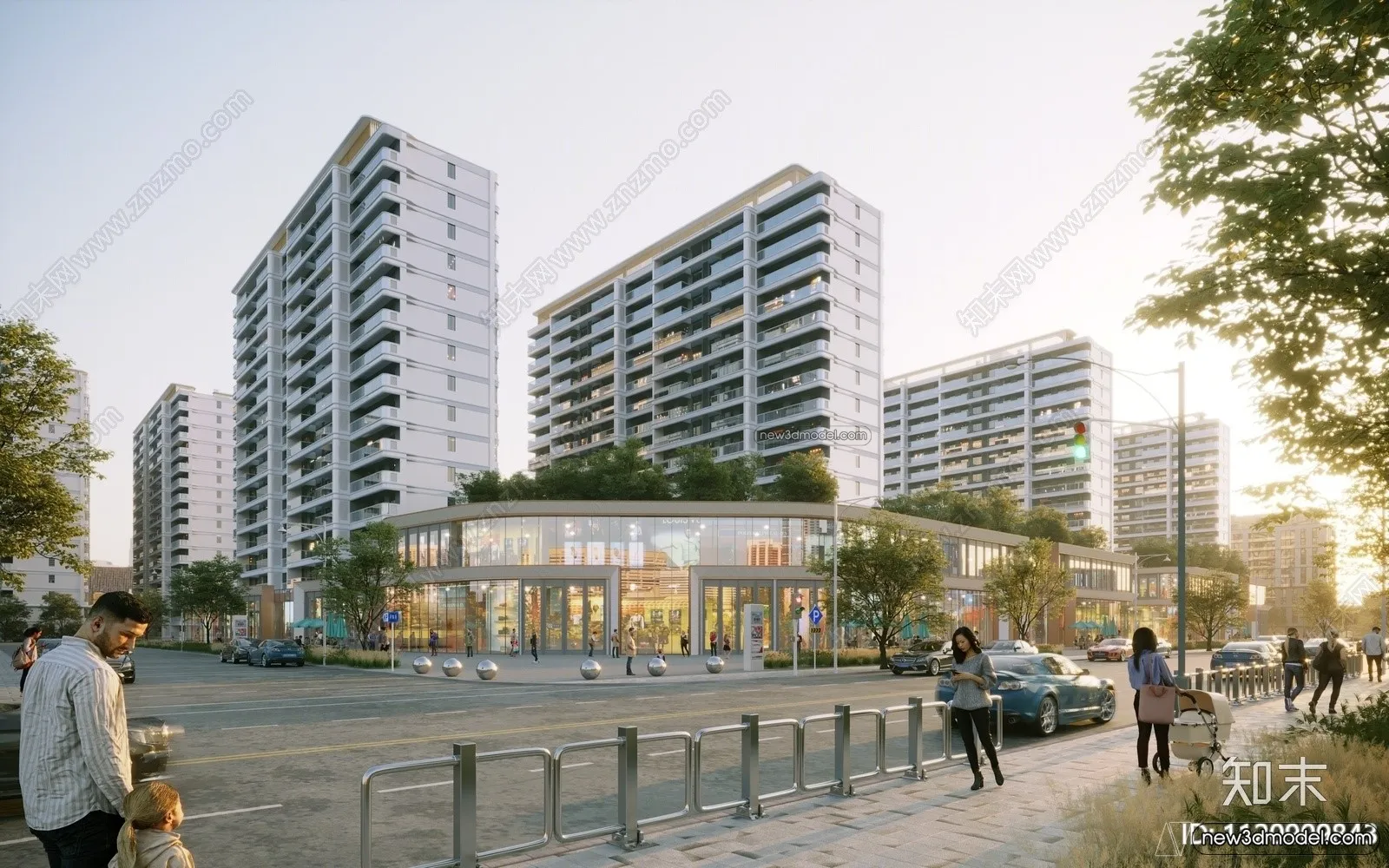 3D Models of Apartment Building - Exterior 3D Scenes - 022