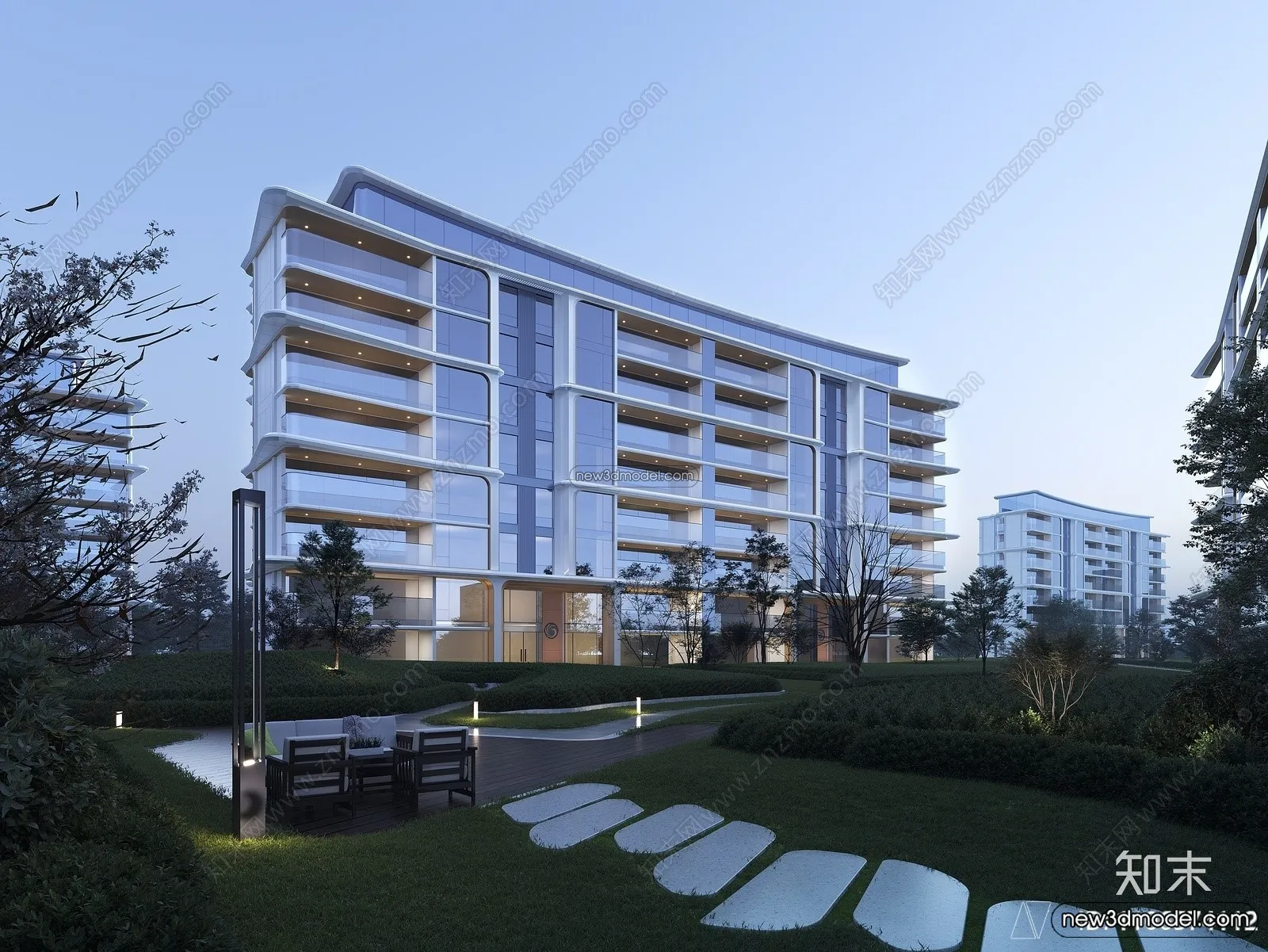 3D Models of Apartment Building - Exterior 3D Scenes - 024