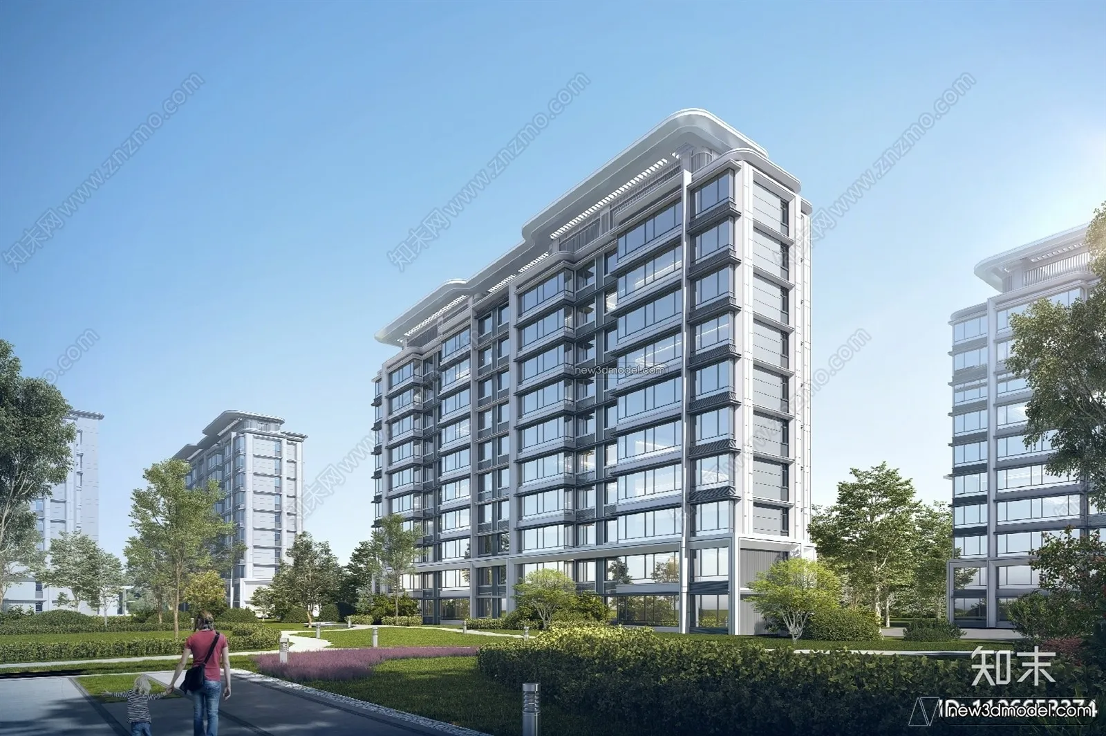 3D Models of Apartment Building - Exterior 3D Scenes - 025