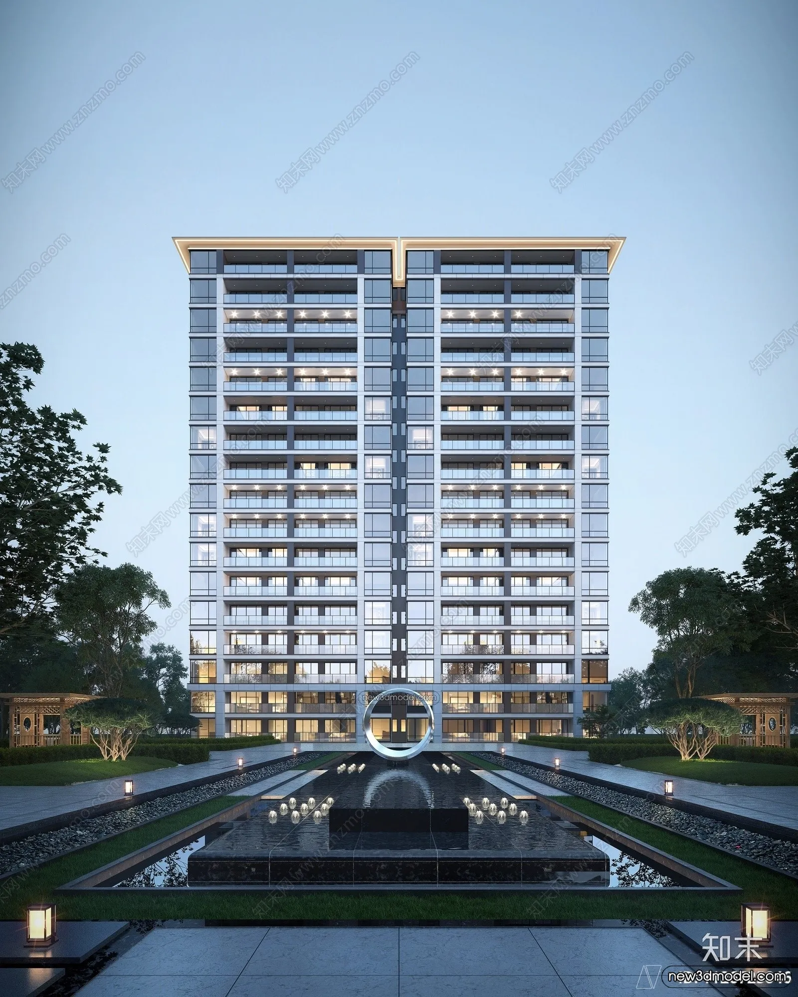 3D Models of Apartment Building - Exterior 3D Scenes - 026