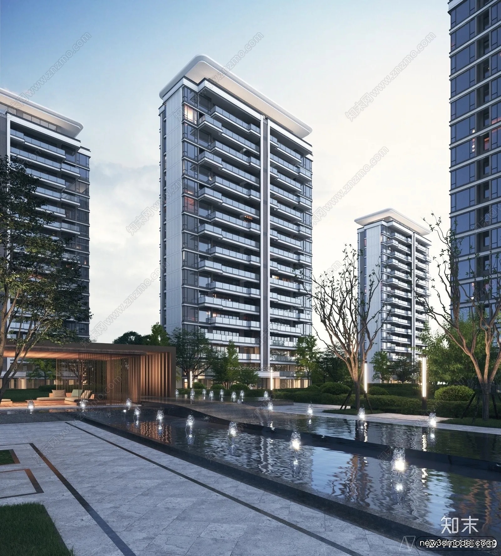 3D Models of Apartment Building - Exterior 3D Scenes - 027