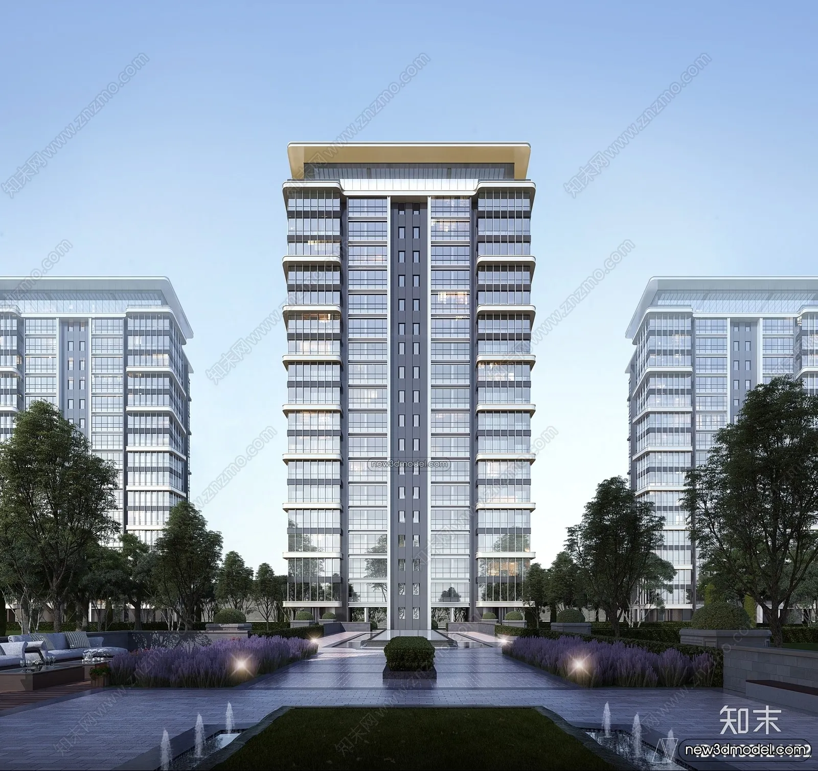 3D Models of Apartment Building - Exterior 3D Scenes - 028