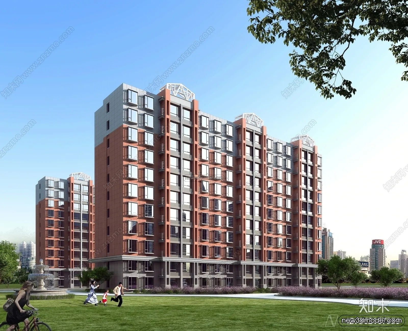 3D Models of Apartment Building - Exterior 3D Scenes - 030