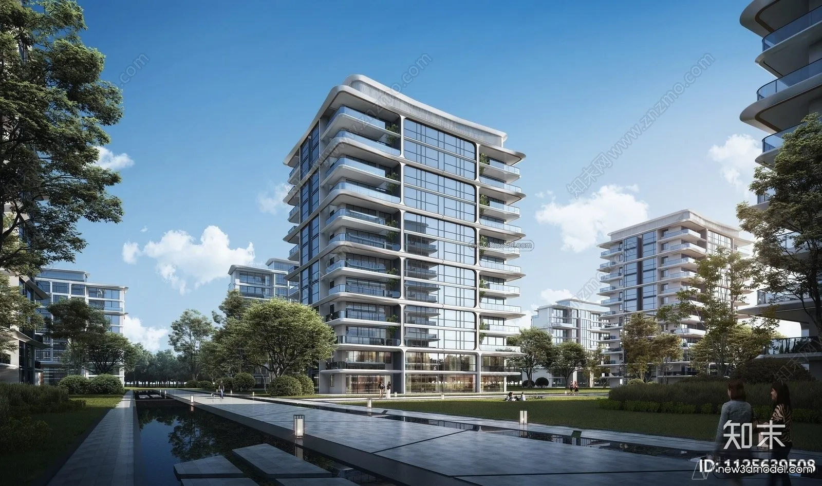 3D Models of Apartment Building - Exterior 3D Scenes - 031