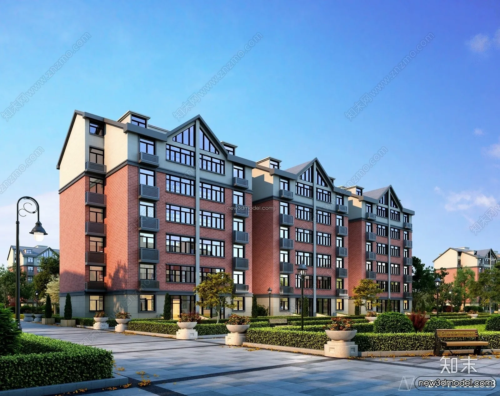 3D Models of Apartment Building - Exterior 3D Scenes - 035