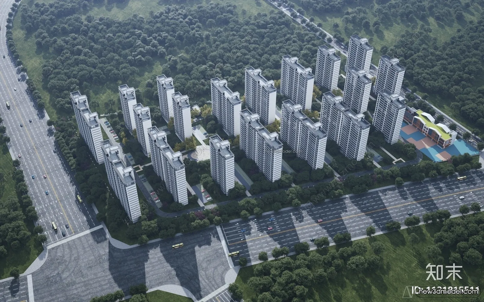 3D Models of Apartment Building - Exterior 3D Scenes - 036