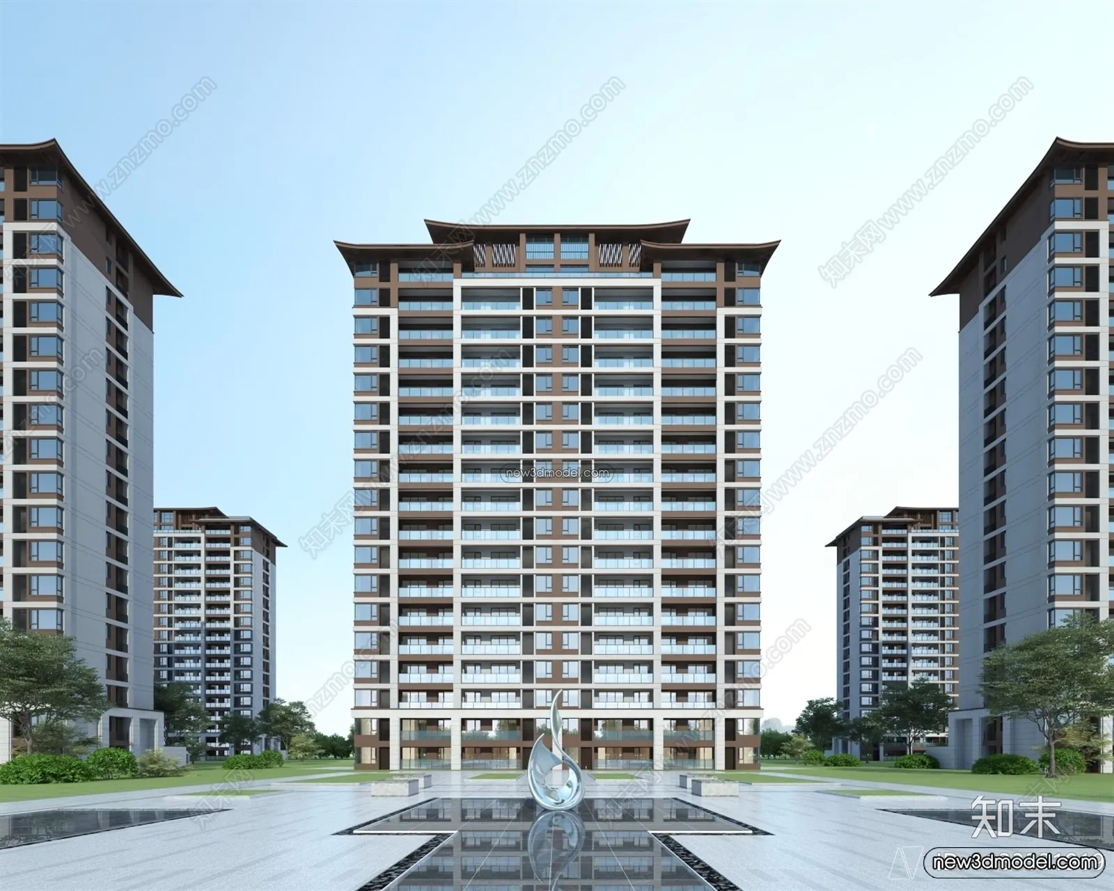 3D Models of Apartment Building - Exterior 3D Scenes - 039