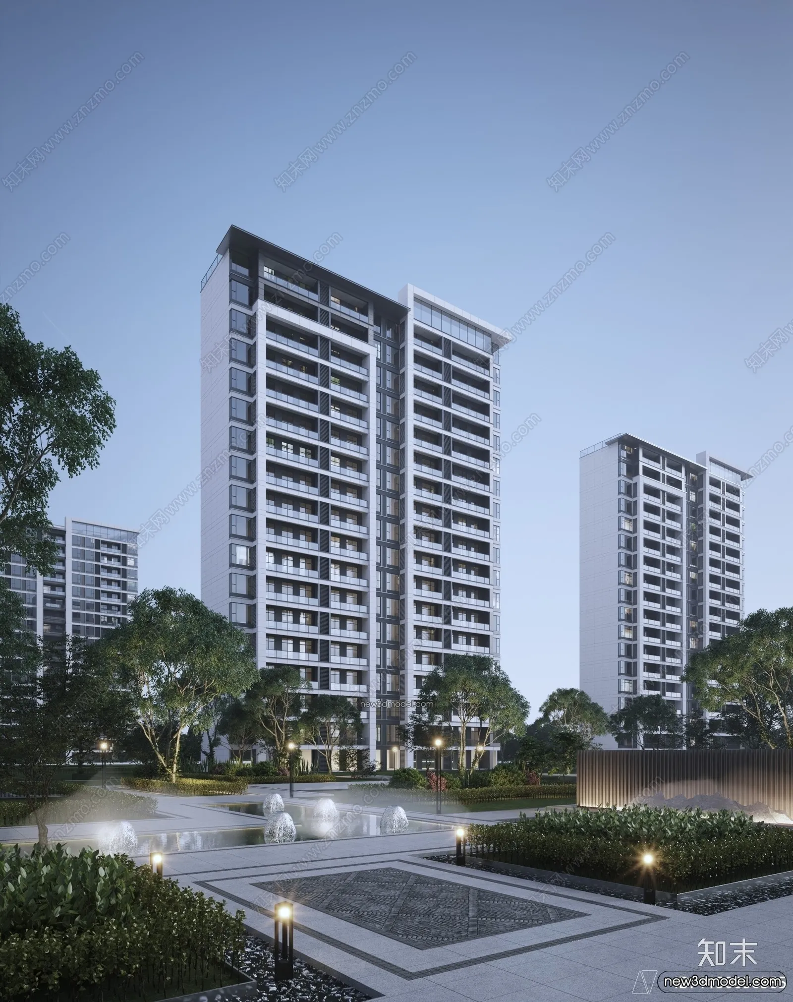 3D Models of Apartment Building - Exterior 3D Scenes - 040