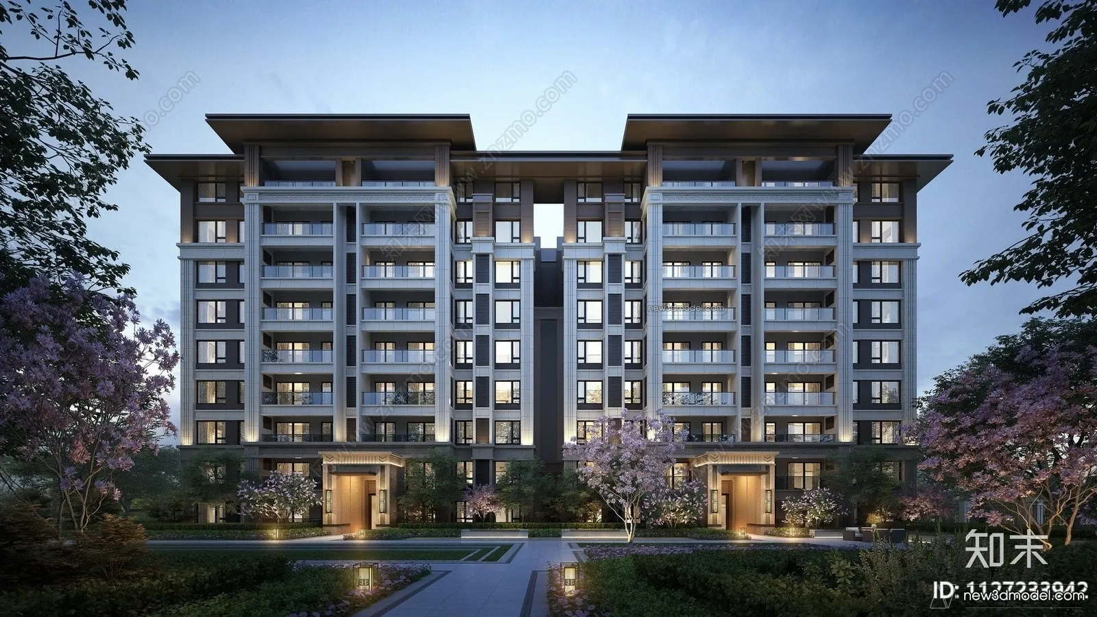 3D Models of Apartment Building - Exterior 3D Scenes - 043