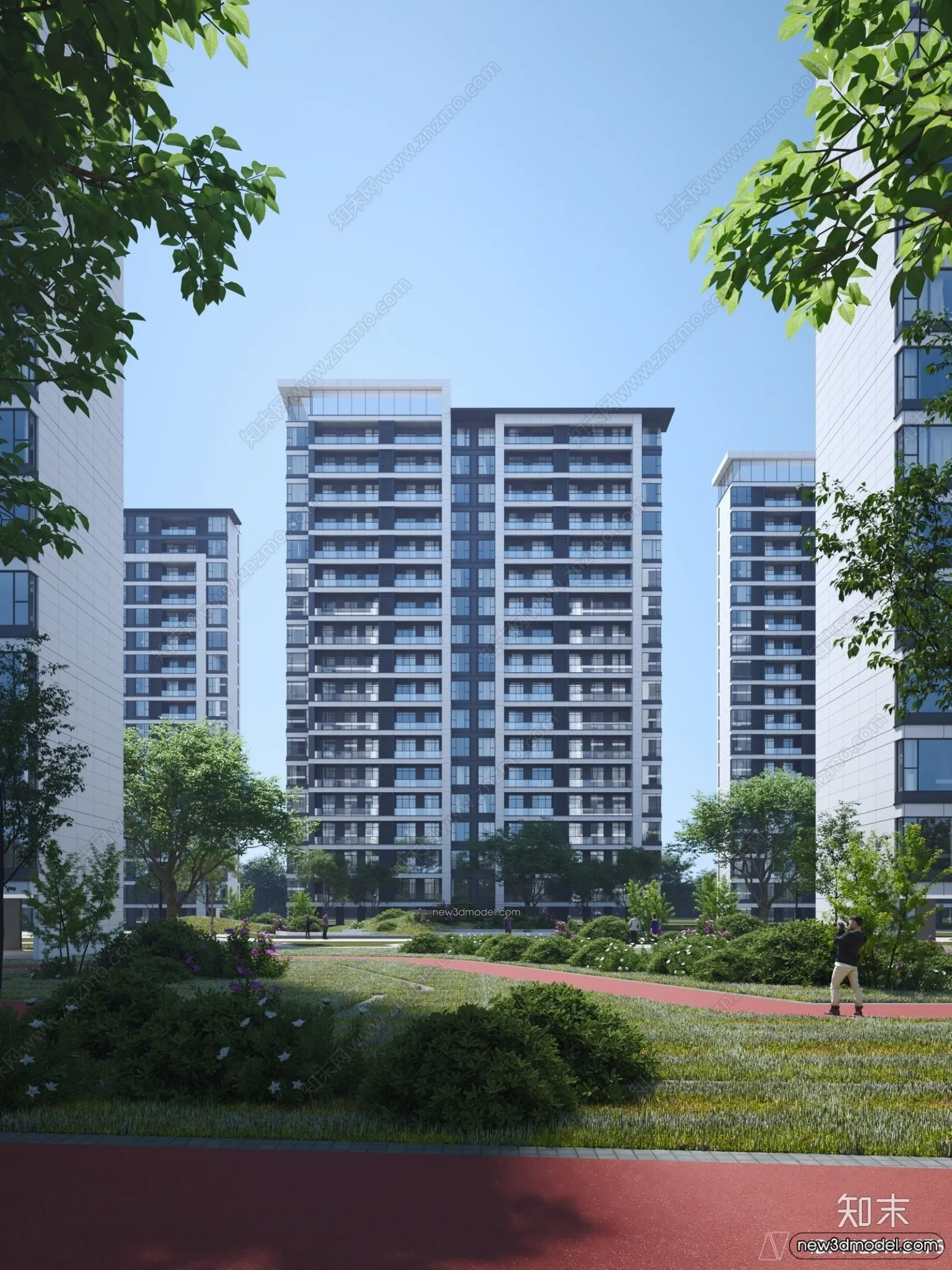 3D Models of Apartment Building - Exterior 3D Scenes - 044