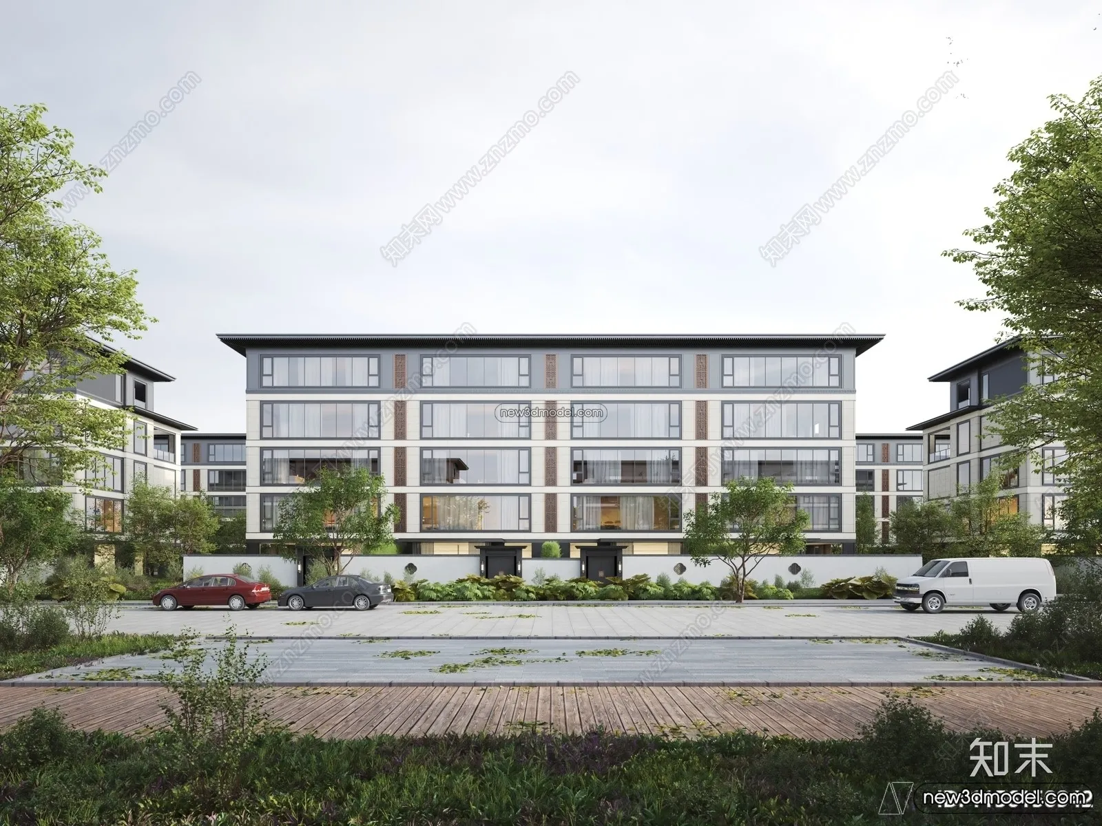 3D Models of Apartment Building - Exterior 3D Scenes - 045