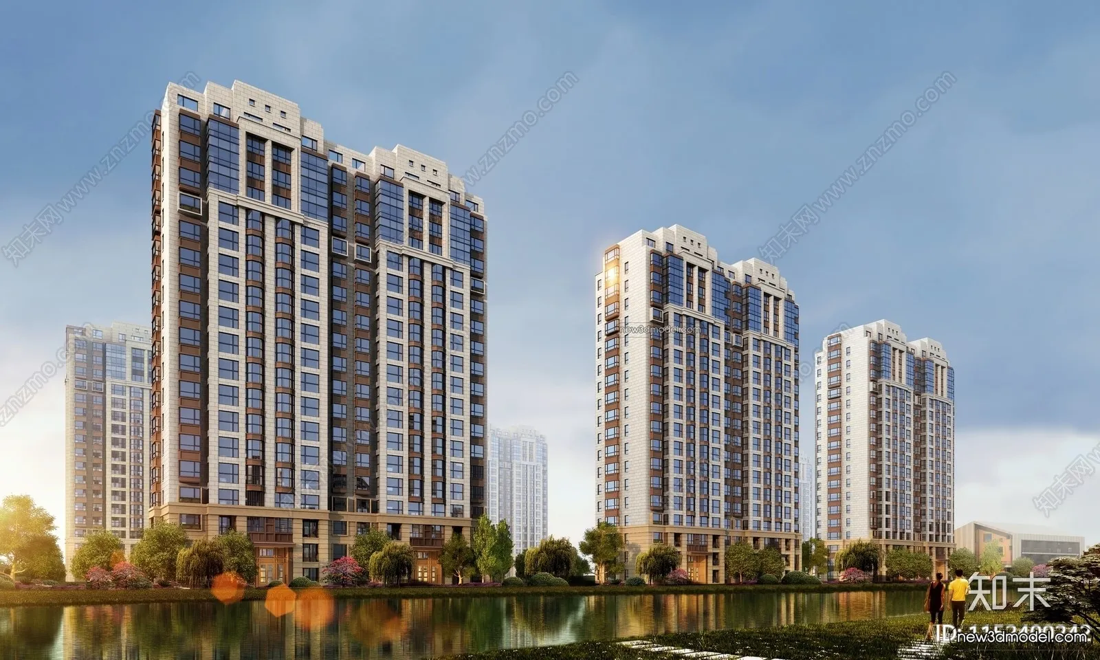 3D Models of Apartment Building - Exterior 3D Scenes - 048