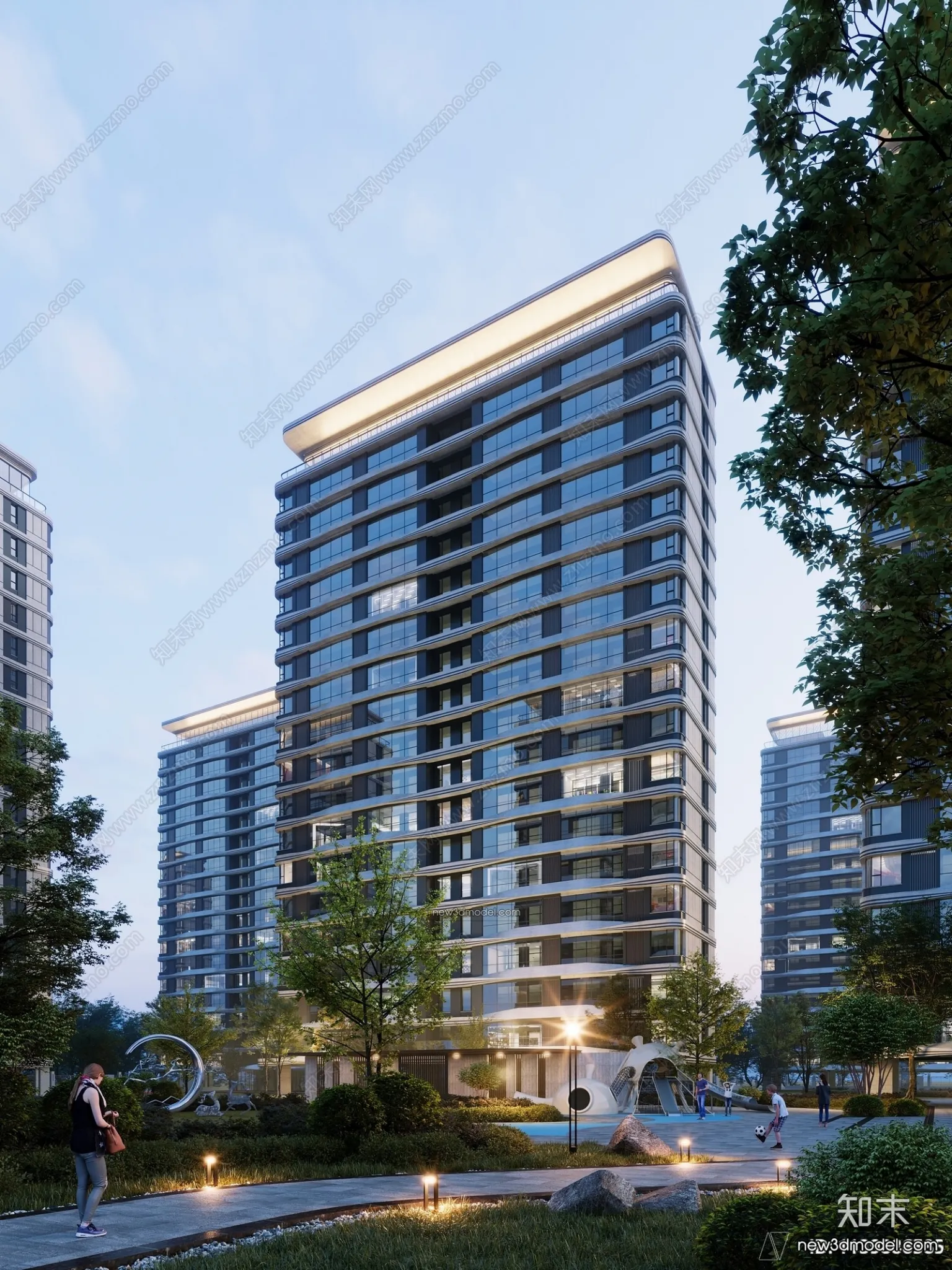 3D Models of Apartment Building - Exterior 3D Scenes - 050