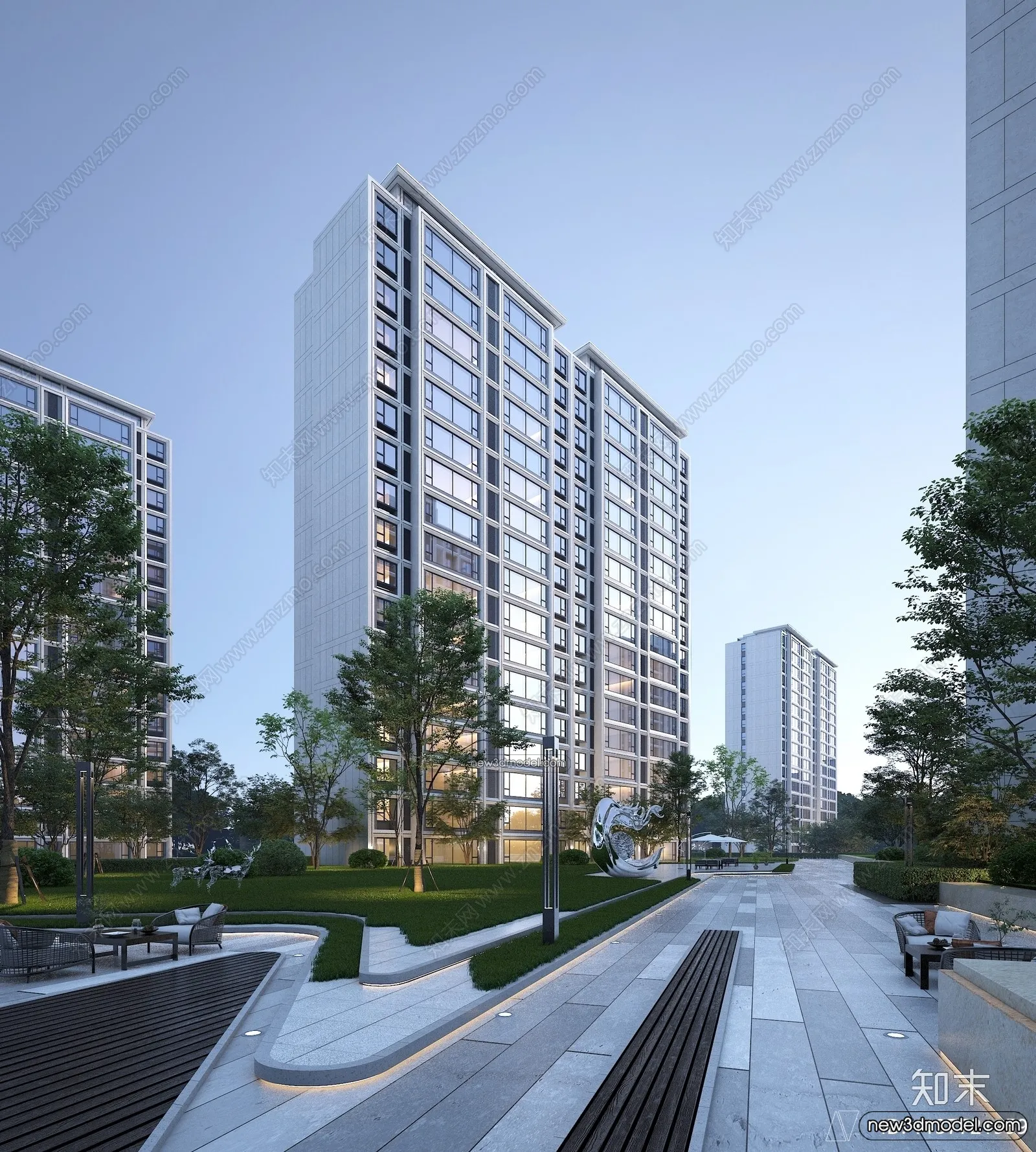 3D Models of Apartment Building - Exterior 3D Scenes - 051