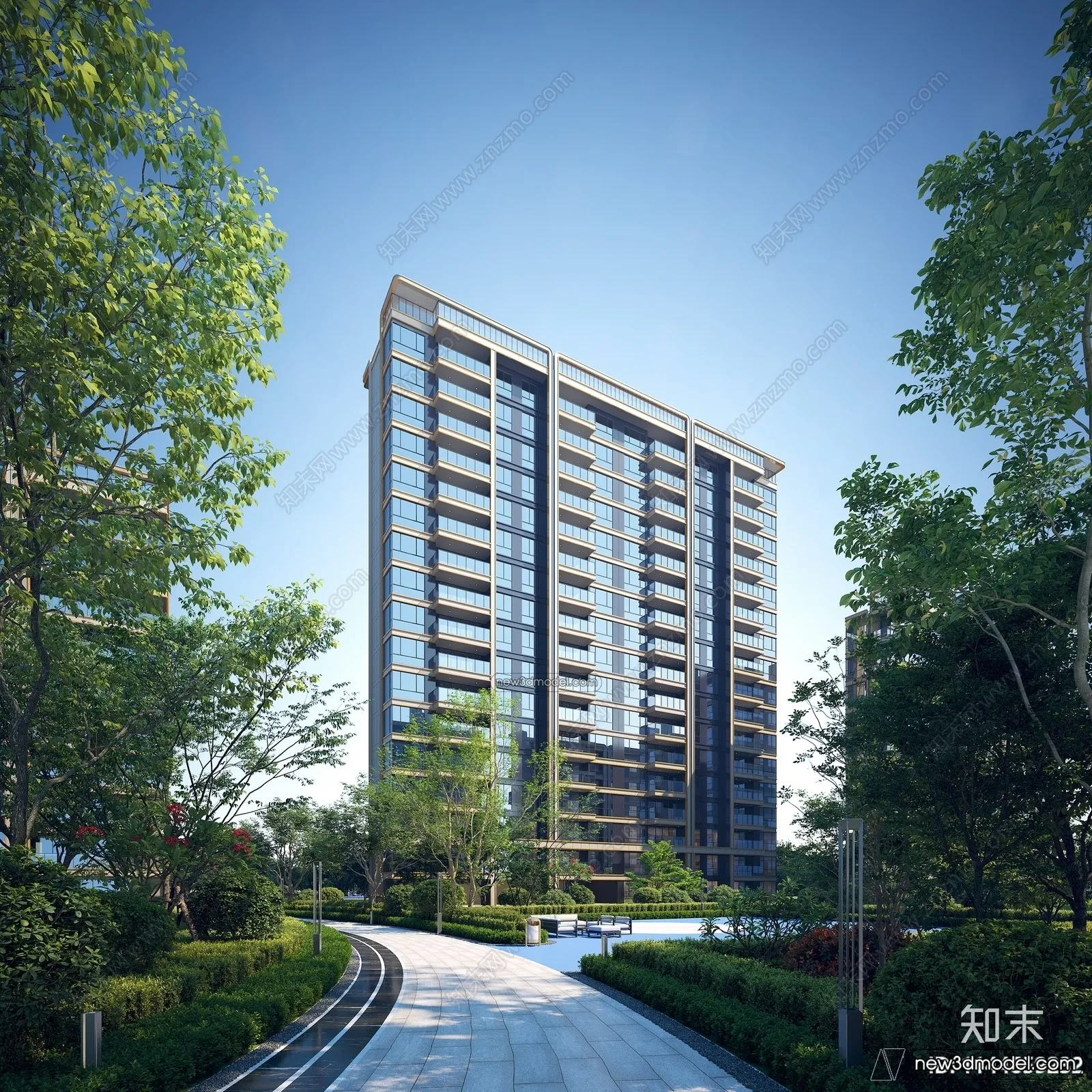 3D Models of Apartment Building - Exterior 3D Scenes - 052