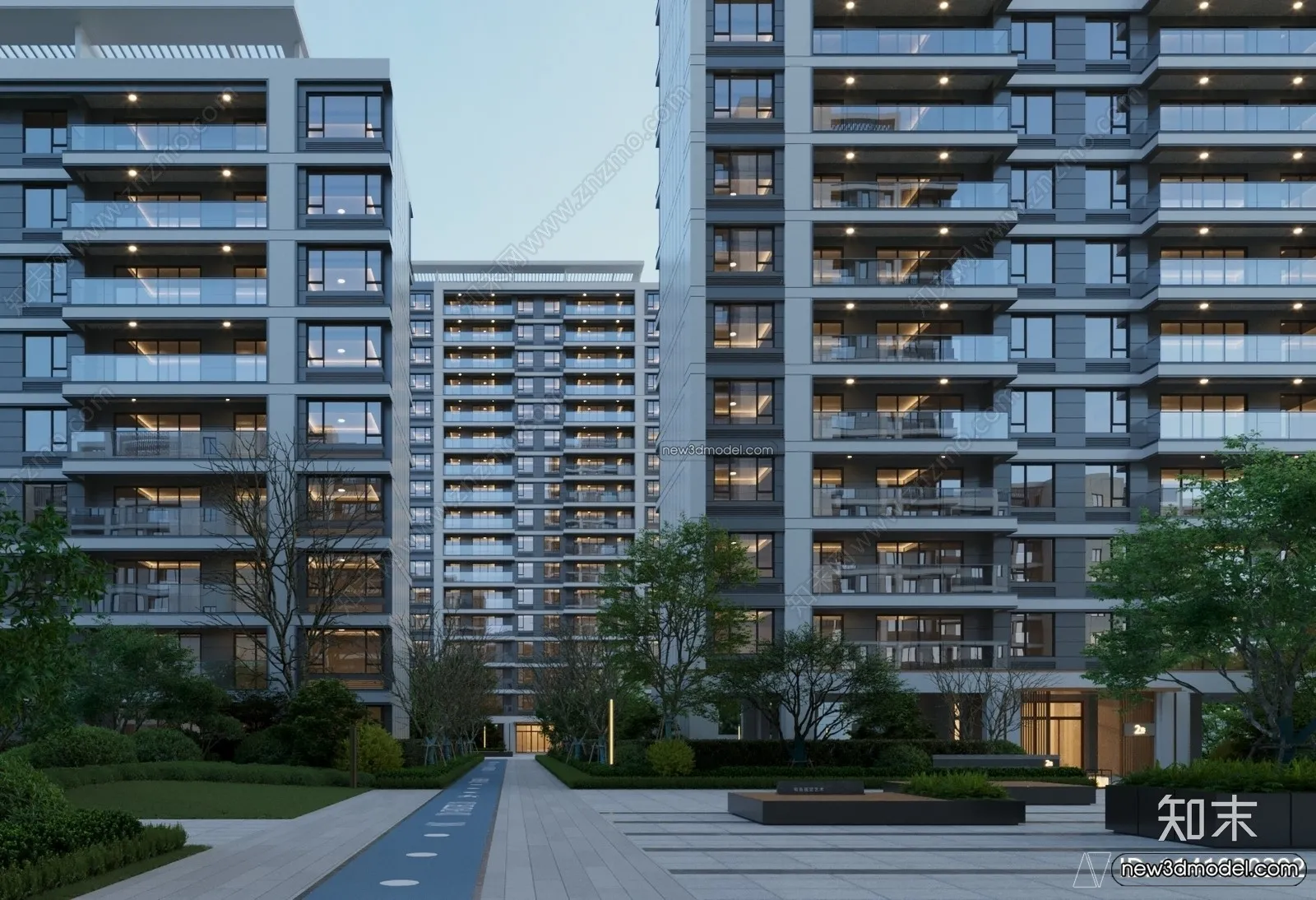 3D Models of Apartment Building - Exterior 3D Scenes - 053