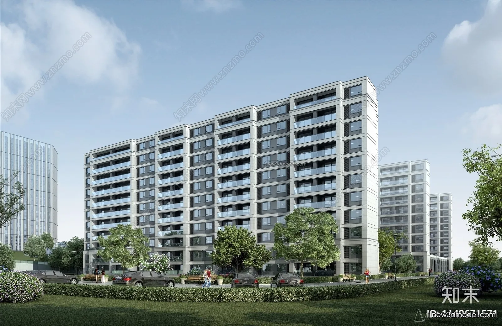 3D Models of Apartment Building - Exterior 3D Scenes - 054