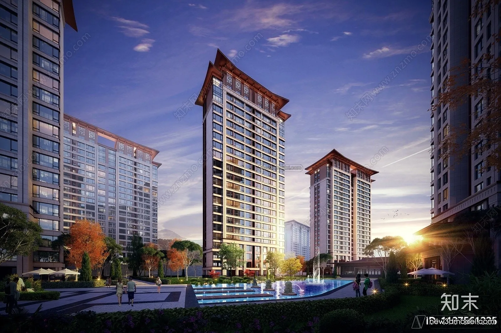 3D Models of Apartment Building - Exterior 3D Scenes - 055