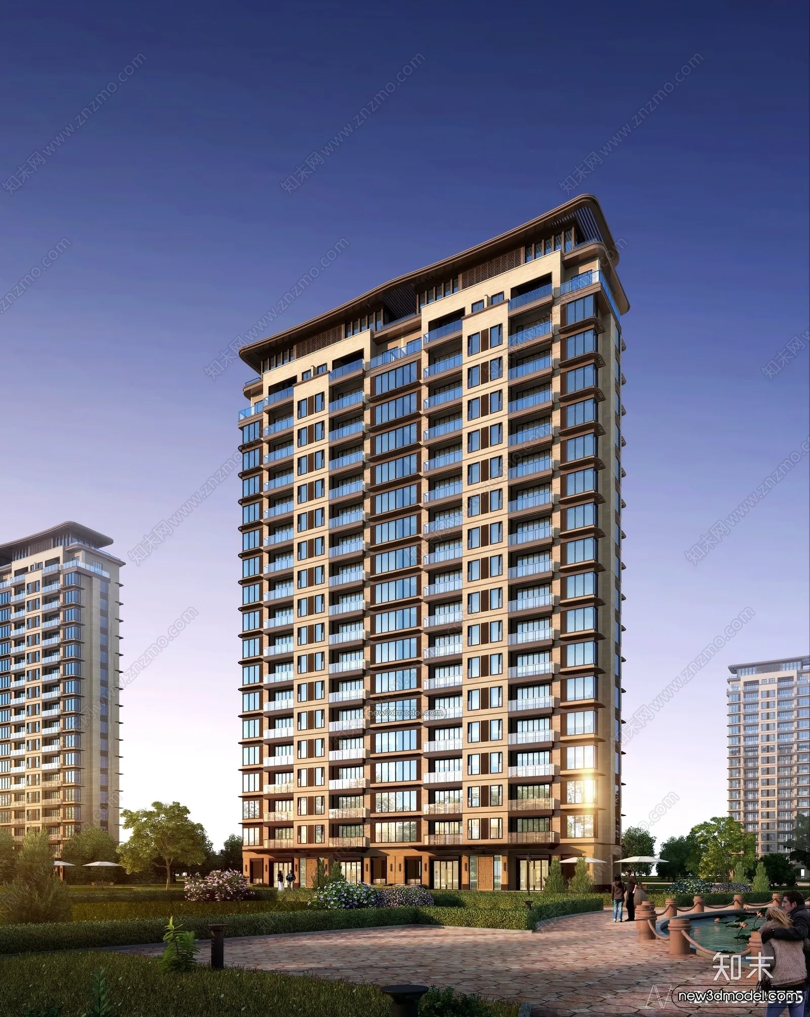 3D Models of Apartment Building - Exterior 3D Scenes - 056