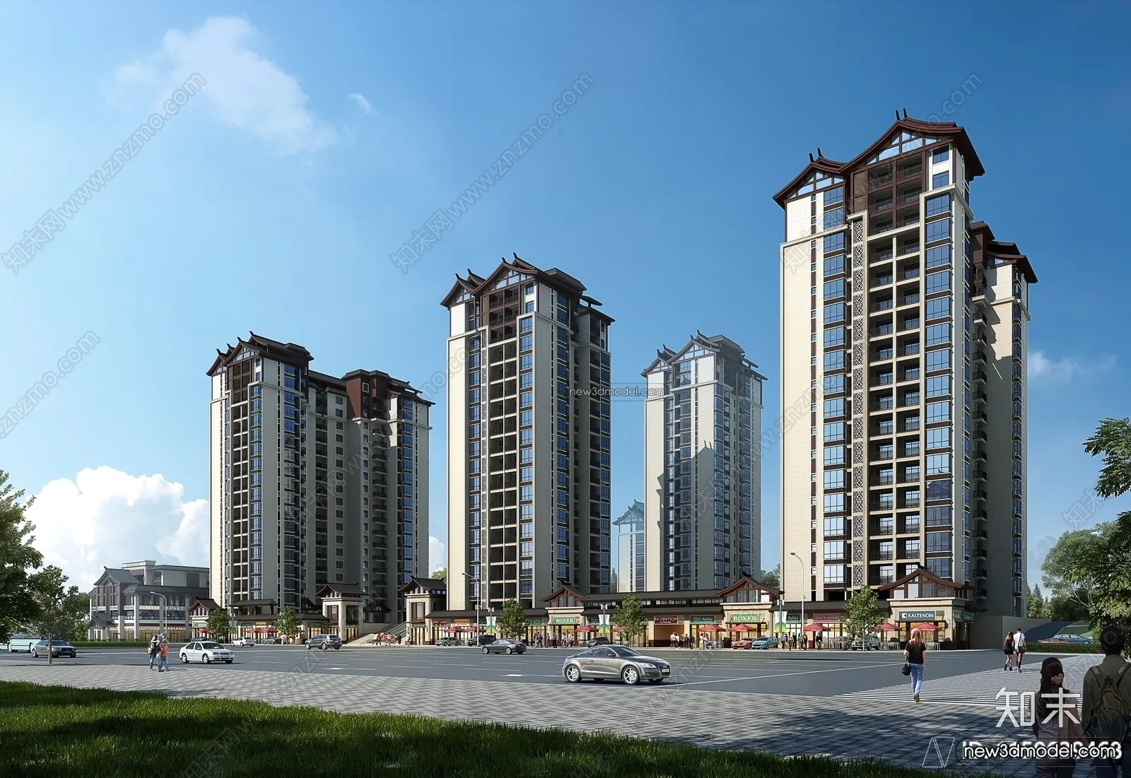 3D Models of Apartment Building - Exterior 3D Scenes - 057