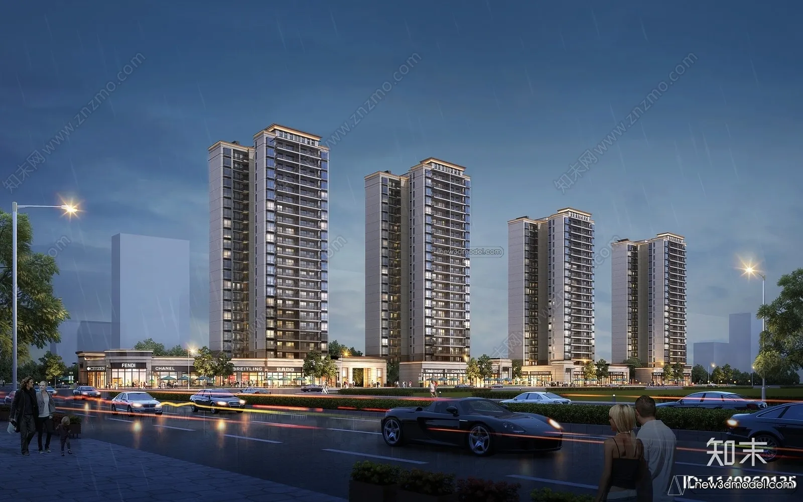 3D Models of Apartment Building - Exterior 3D Scenes - 058