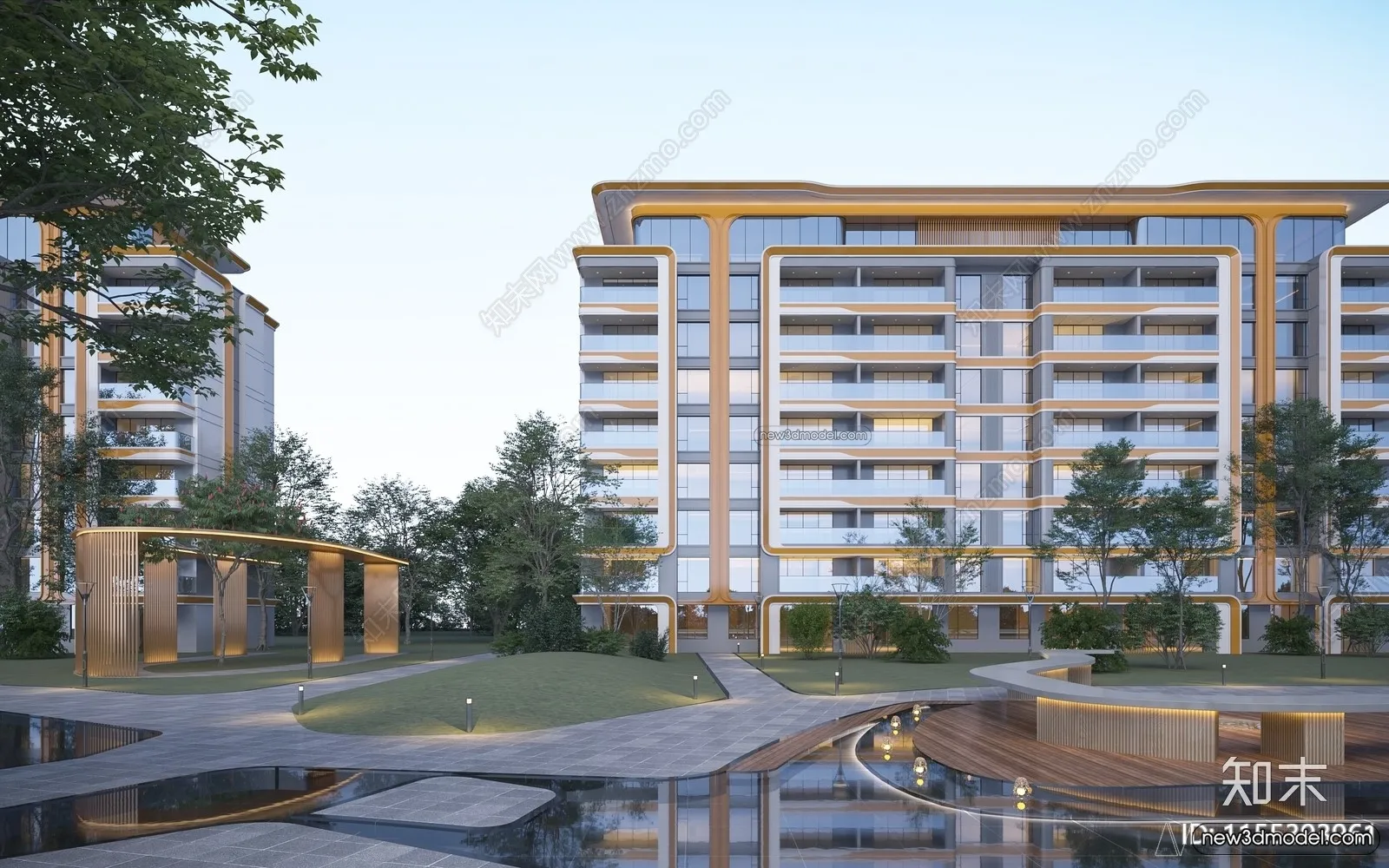 3D Models of Apartment Building - Exterior 3D Scenes - 059