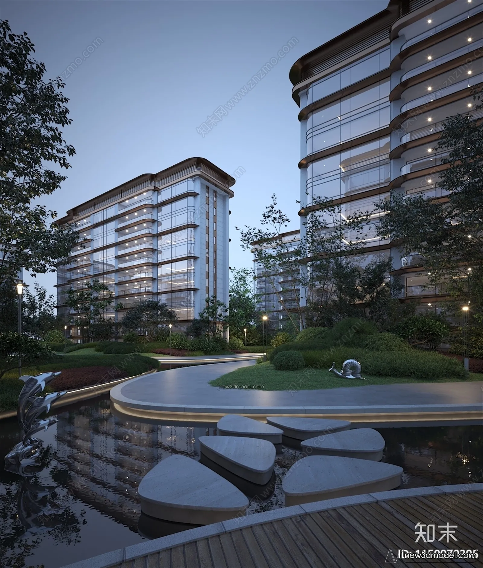 3D Models of Apartment Building - Exterior 3D Scenes - 060