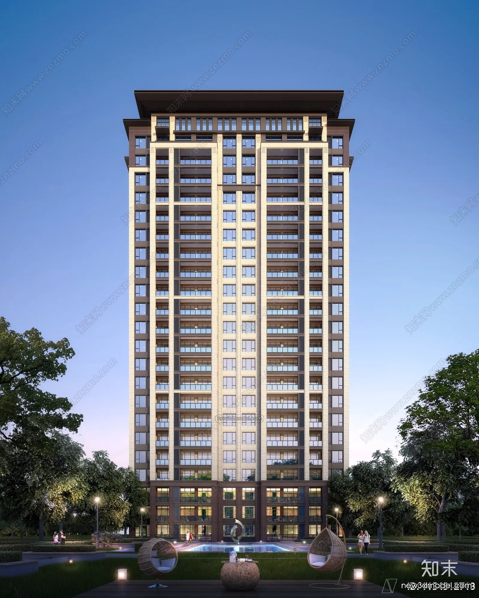 3D Models of Apartment Building - Exterior 3D Scenes - 062