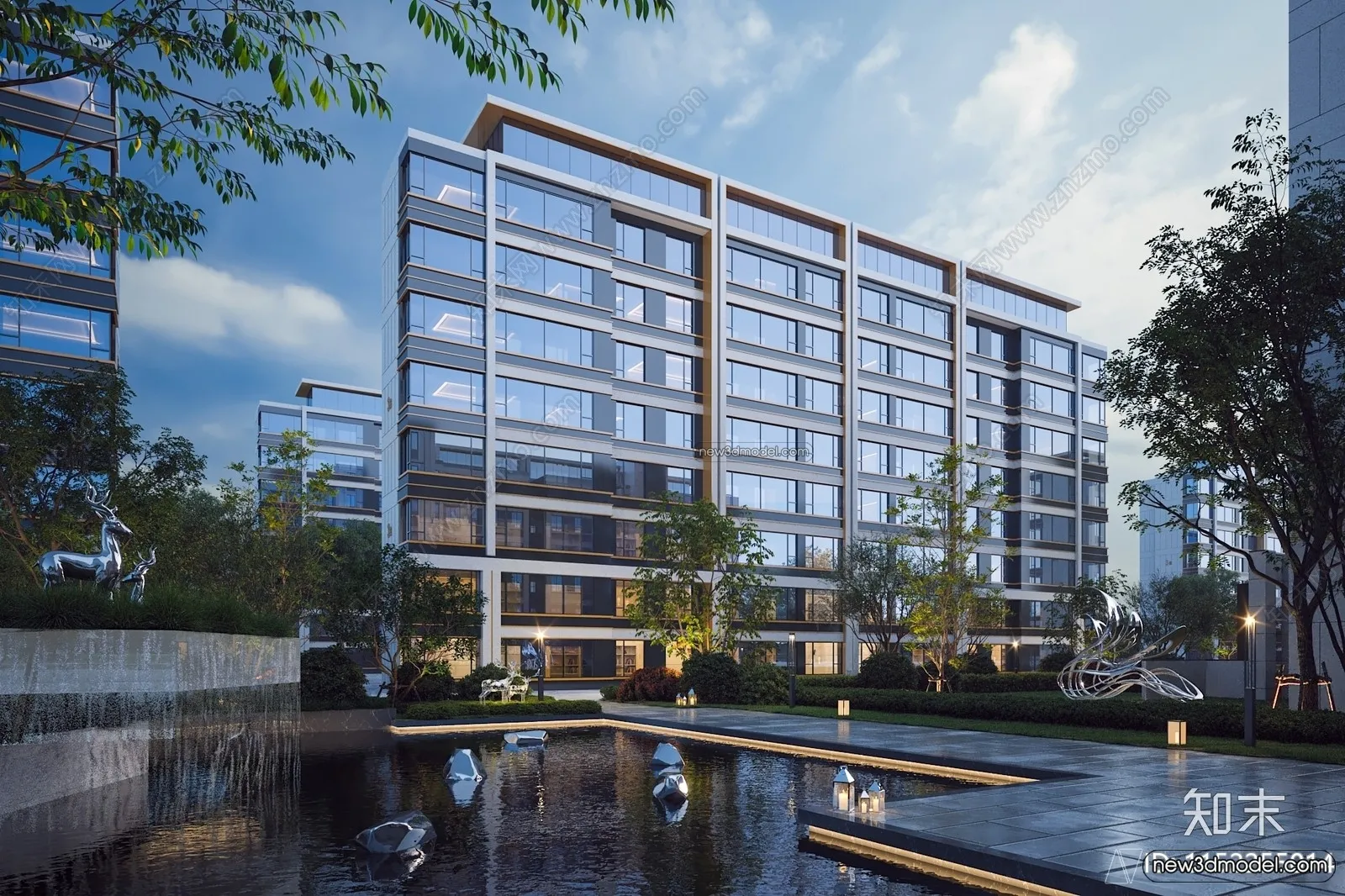 3D Models of Apartment Building - Exterior 3D Scenes - 063