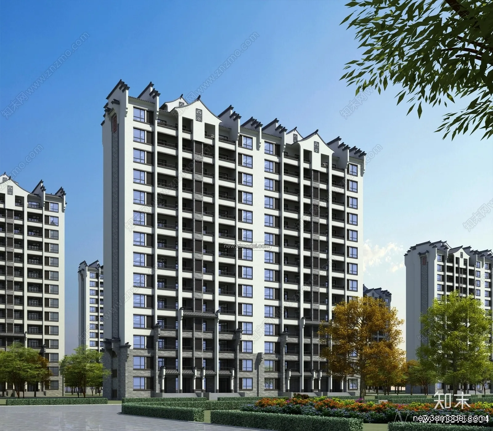 3D Models of Apartment Building - Exterior 3D Scenes - 067