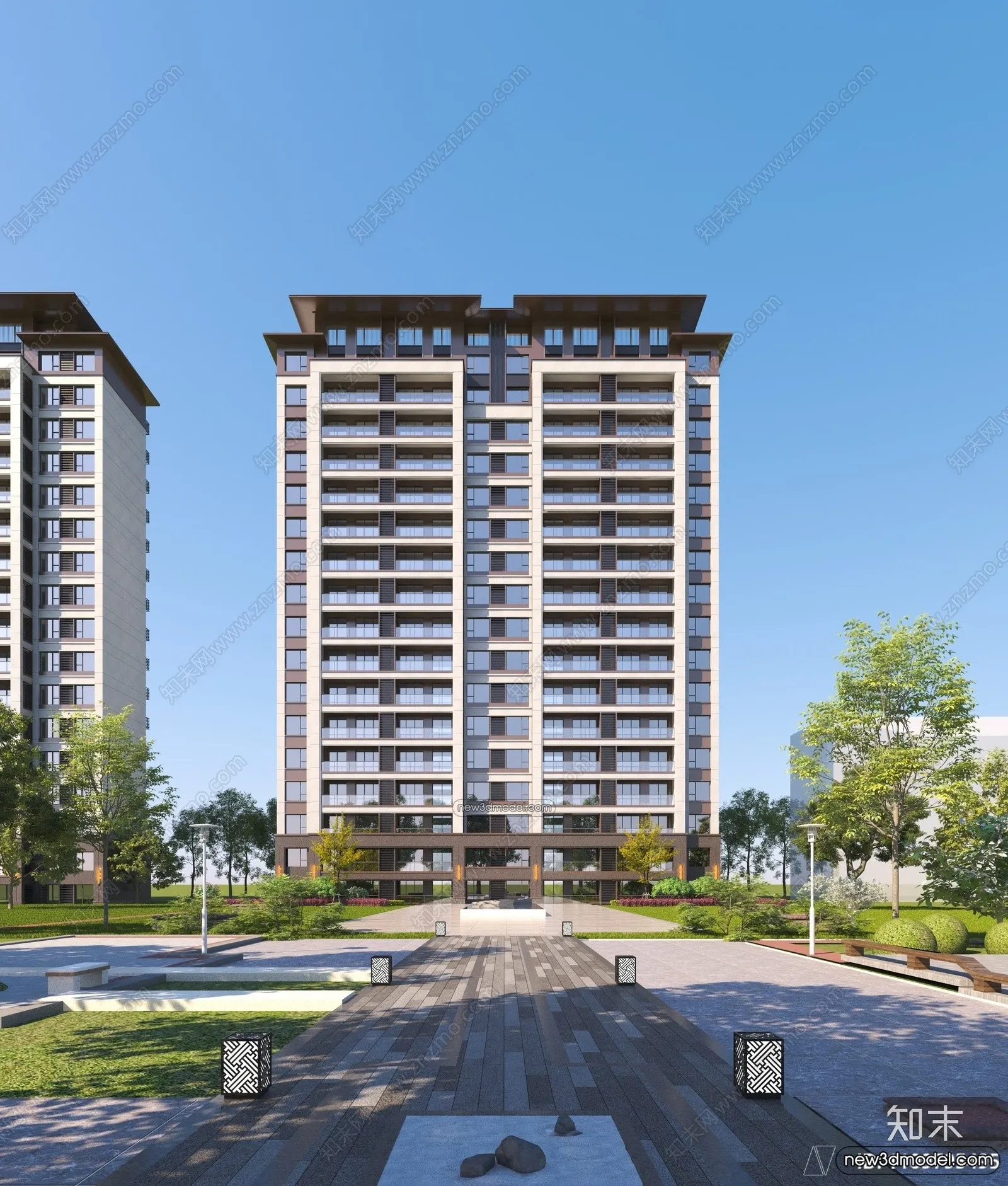 3D Models of Apartment Building - Exterior 3D Scenes - 069