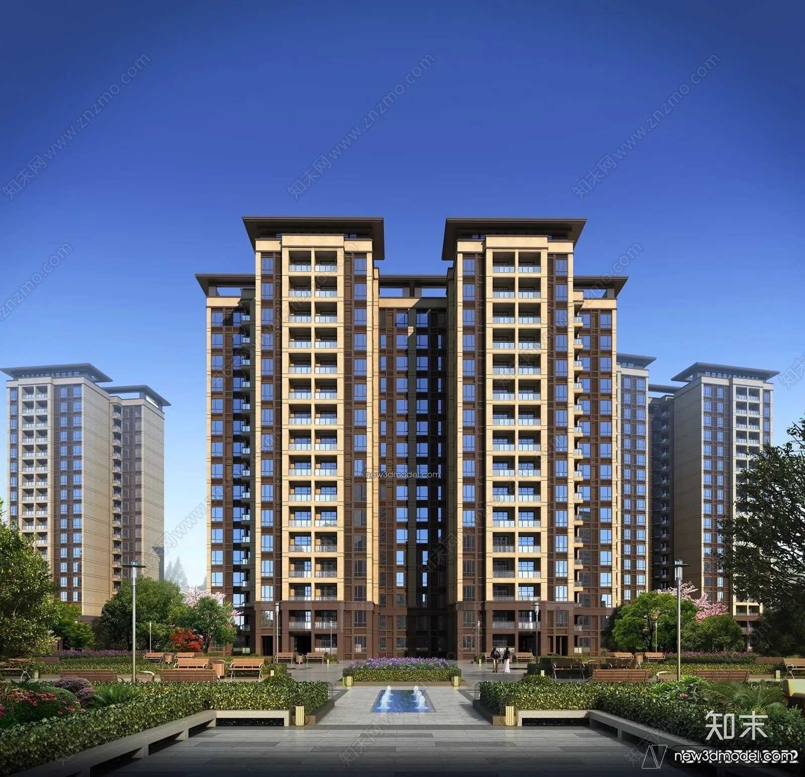 3D Models of Apartment Building - Exterior 3D Scenes - 071