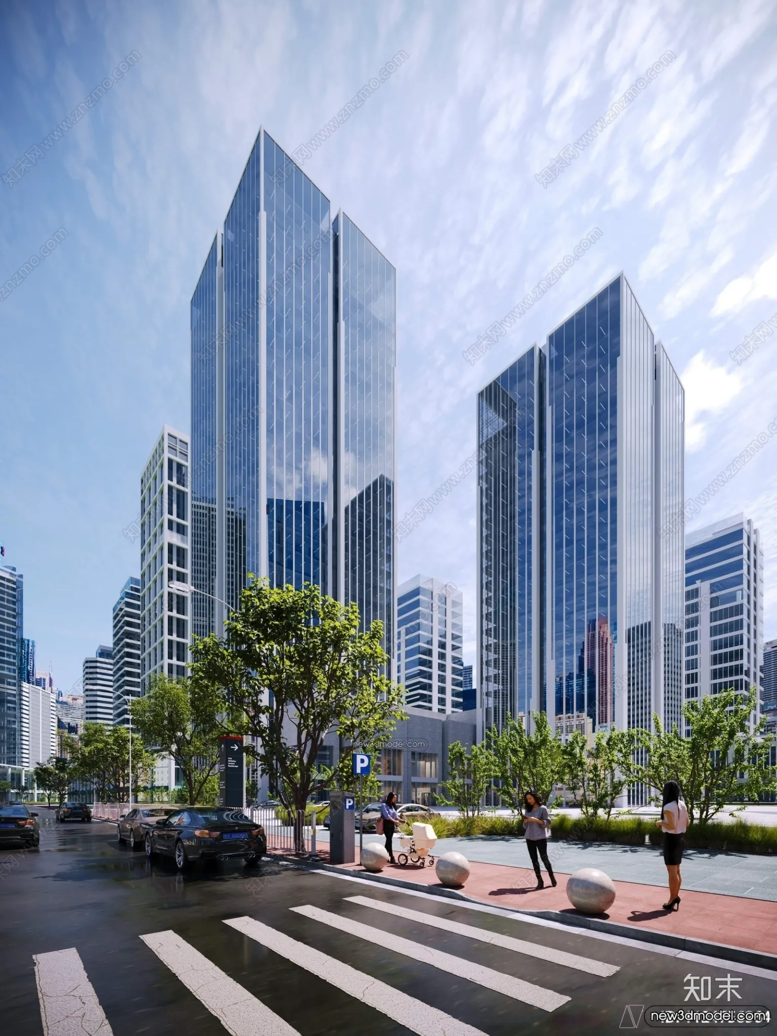 3D Models of Commercial Building - Exterior 3D Scenes - 002