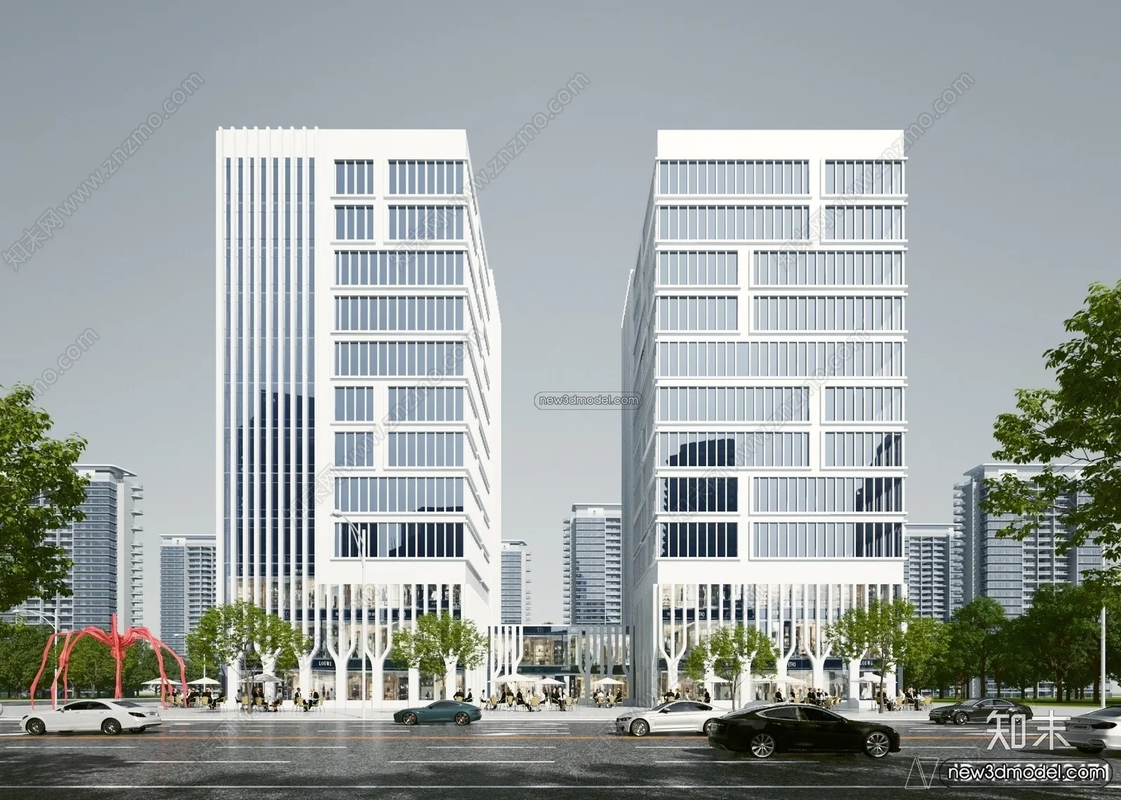 3D Models of Commercial Building - Exterior 3D Scenes - 009