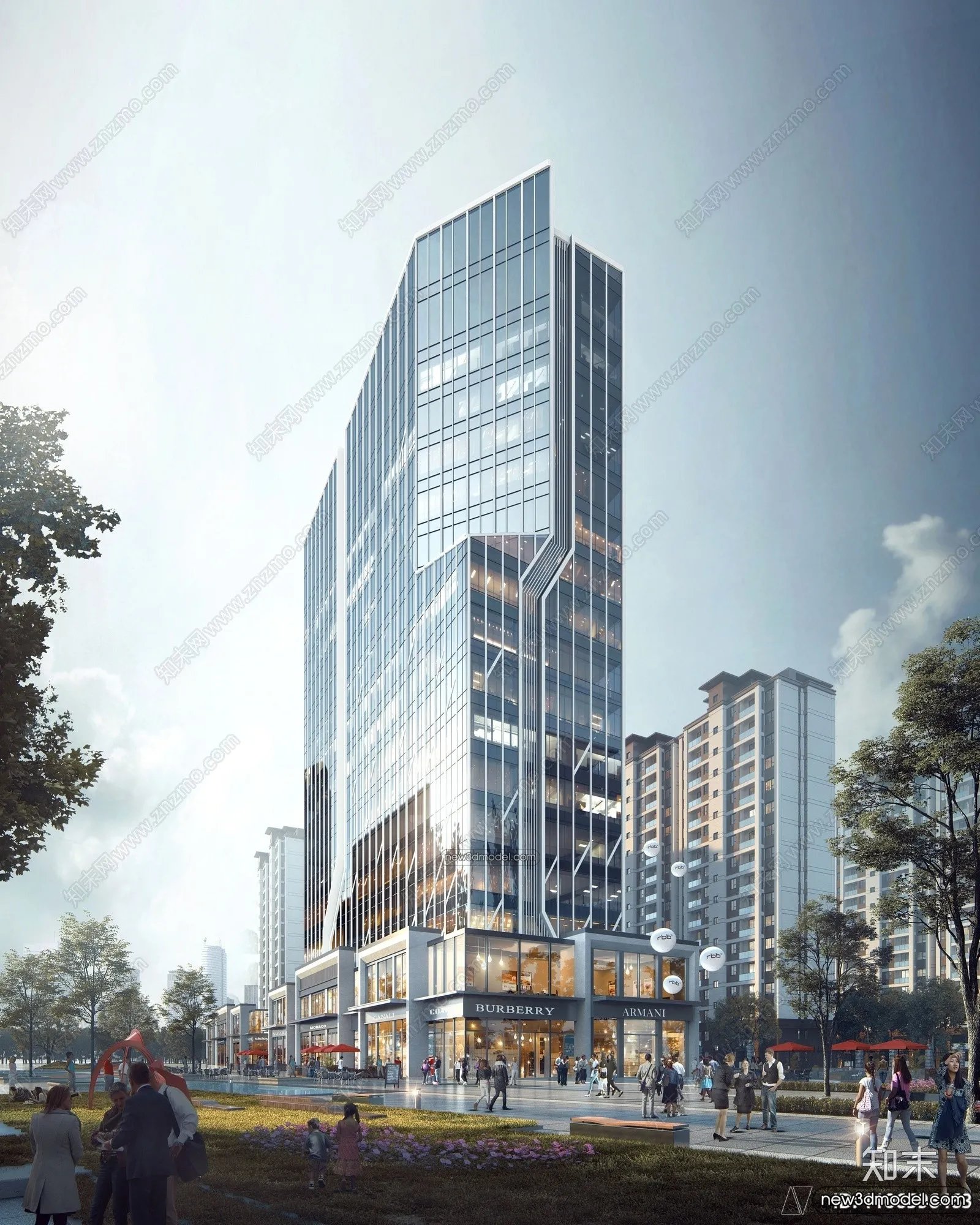 3D Models of Commercial Building - Exterior 3D Scenes - 012